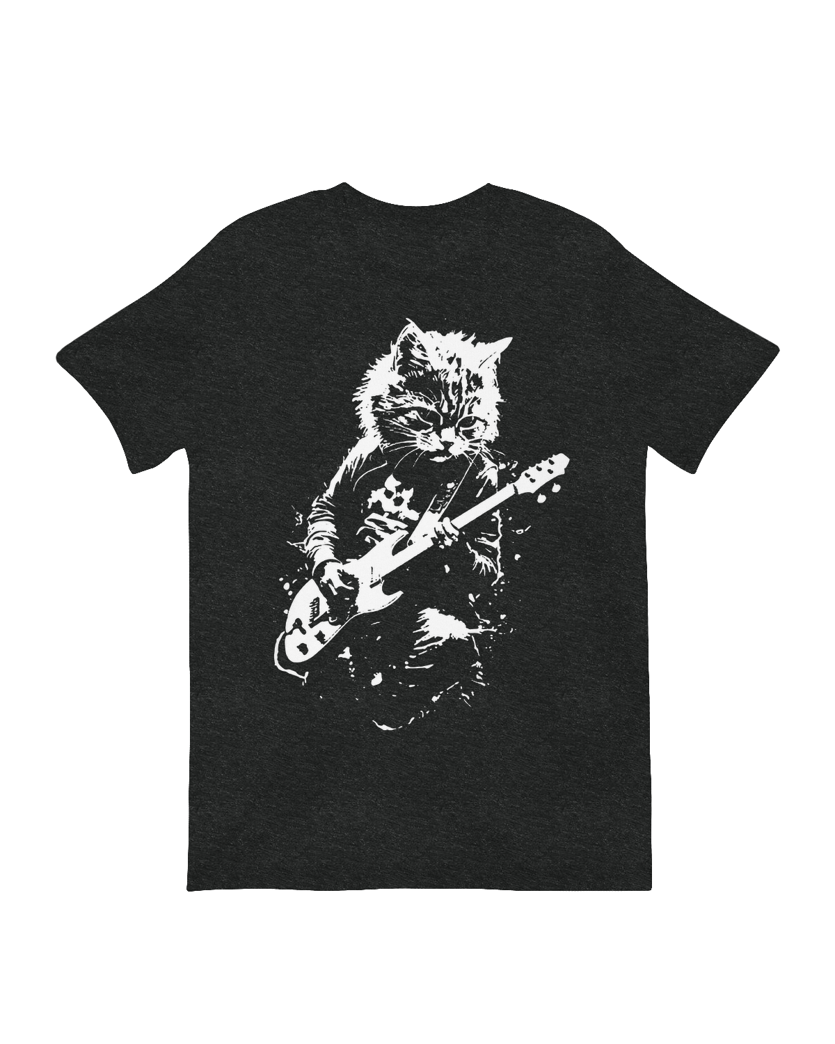"181 Guitar Cat" vintage-style graphic tee with cool cat playing electric guitar