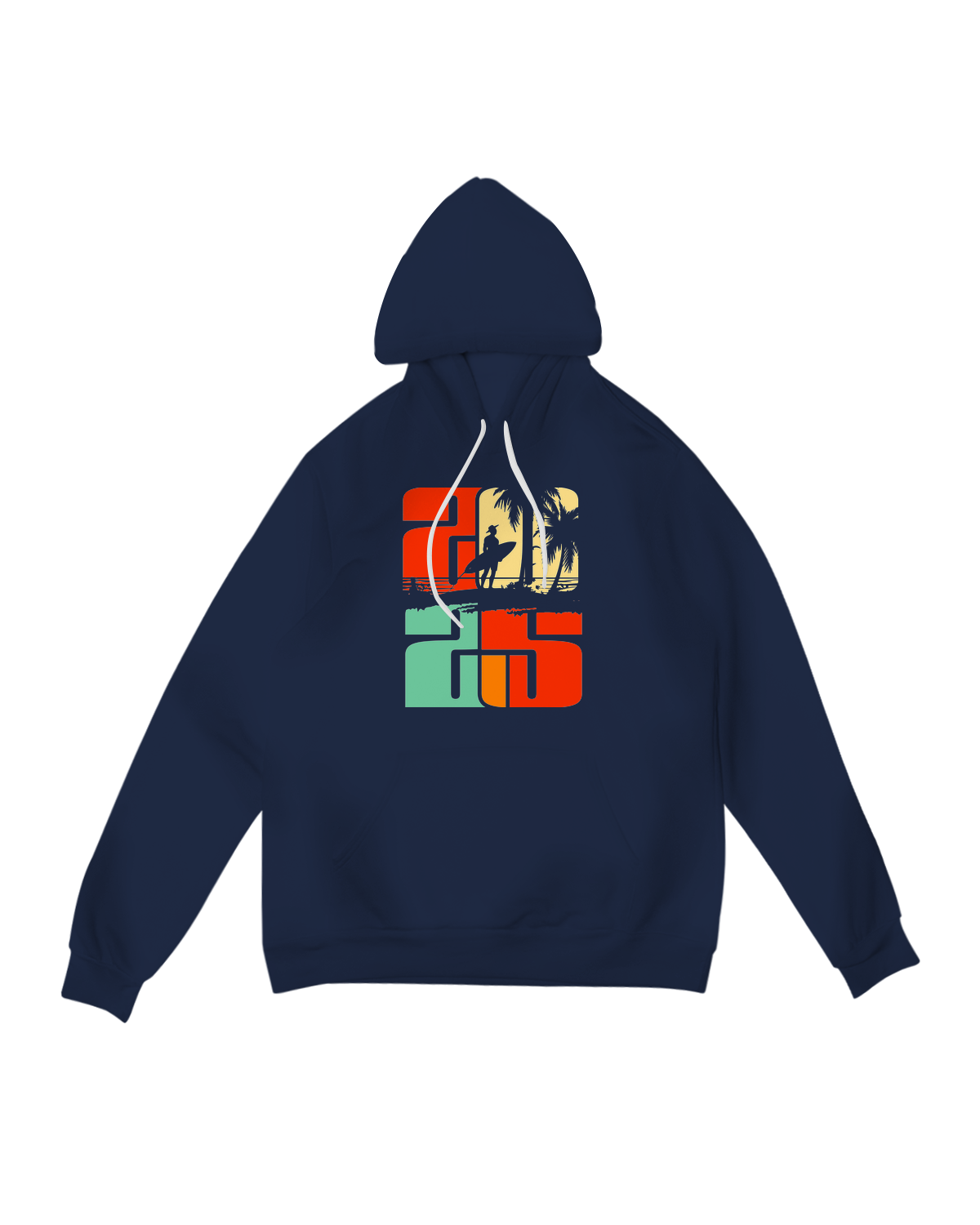 Alt Text: "2025 Hoodie in black - soft fleece pullover with bold year design for New Year celebrations"