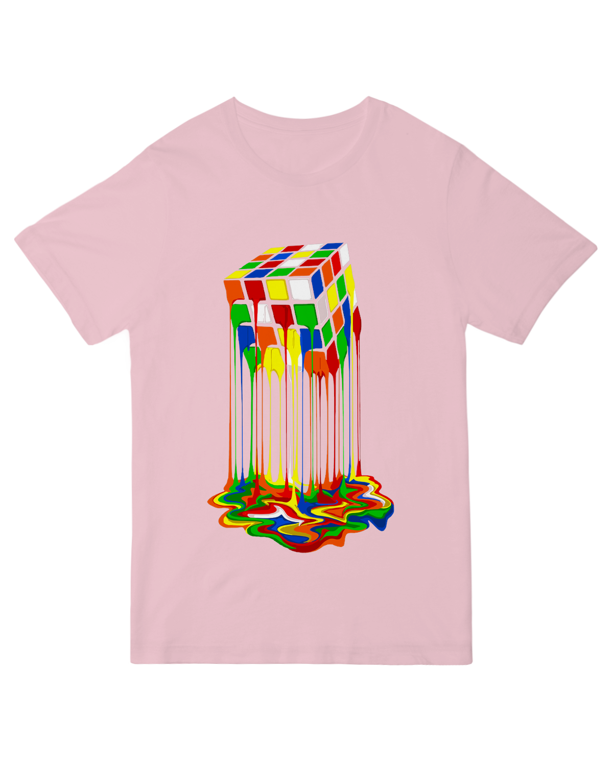 Rainbow Abstraction melted rubix cube Geek