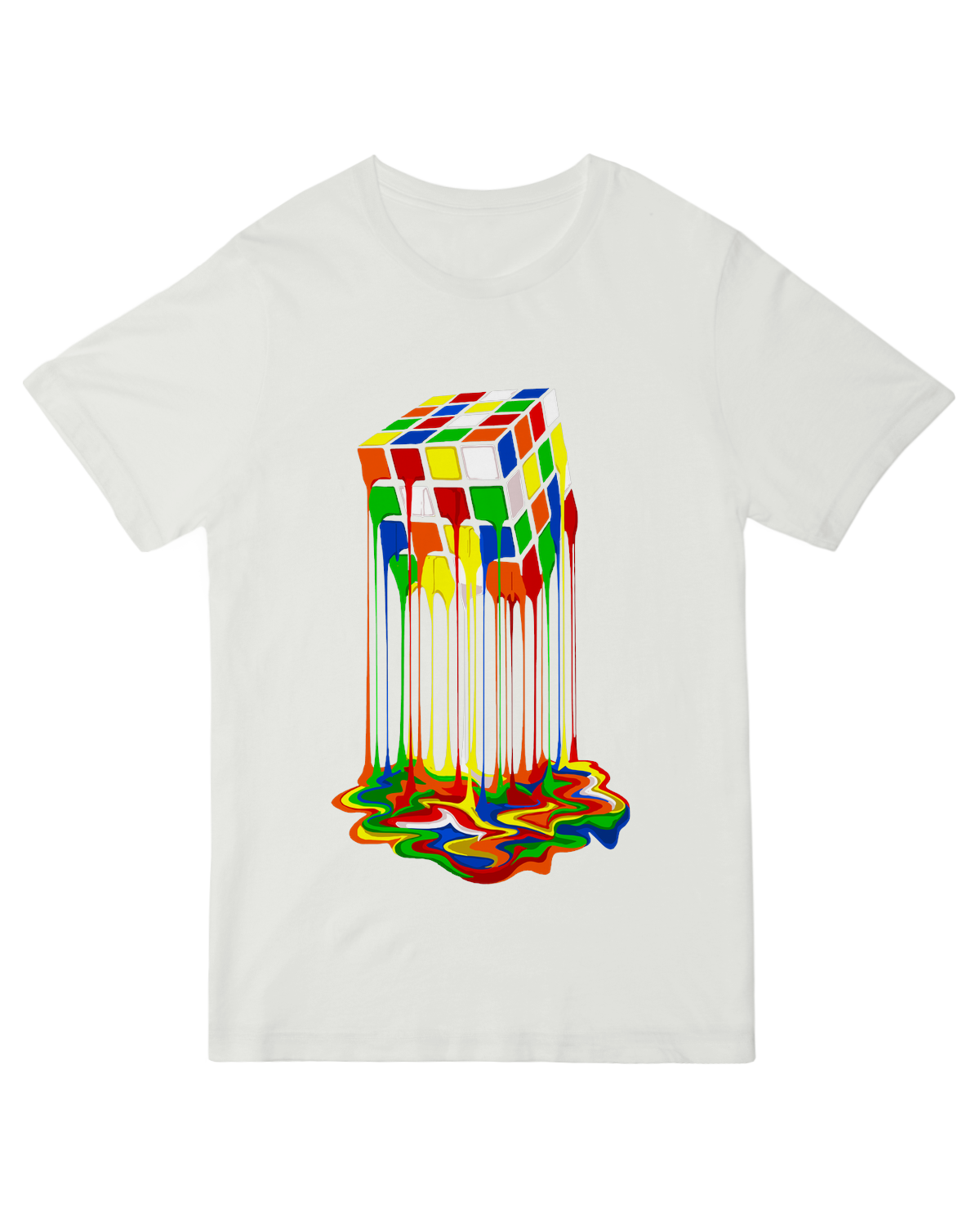 Rainbow Abstraction melted rubix cube Geek