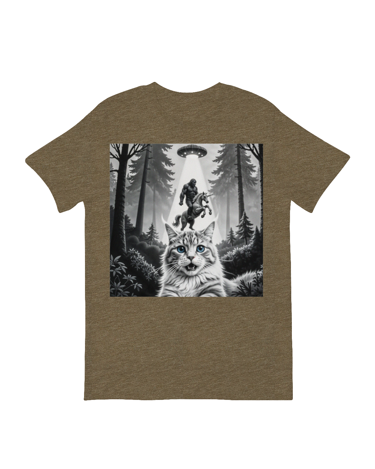 Cat with Bigfoot and Unicorn