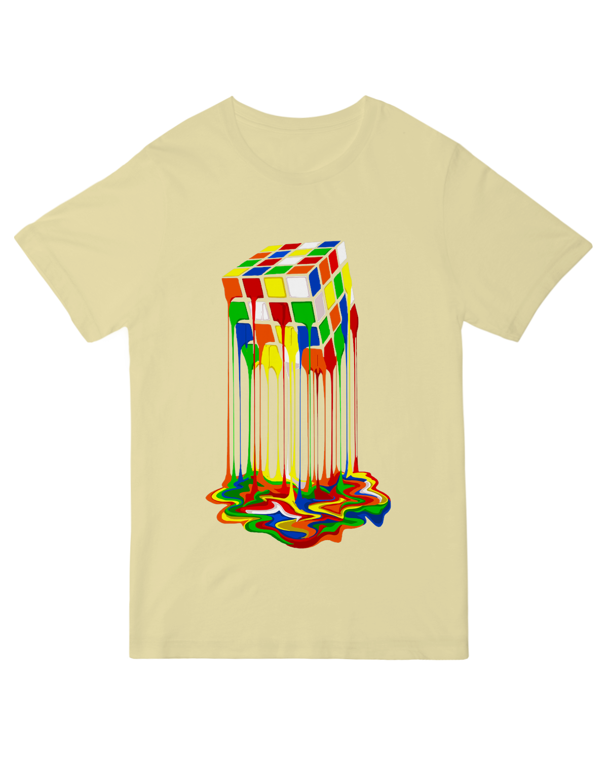 Rainbow Abstraction melted rubix cube Geek