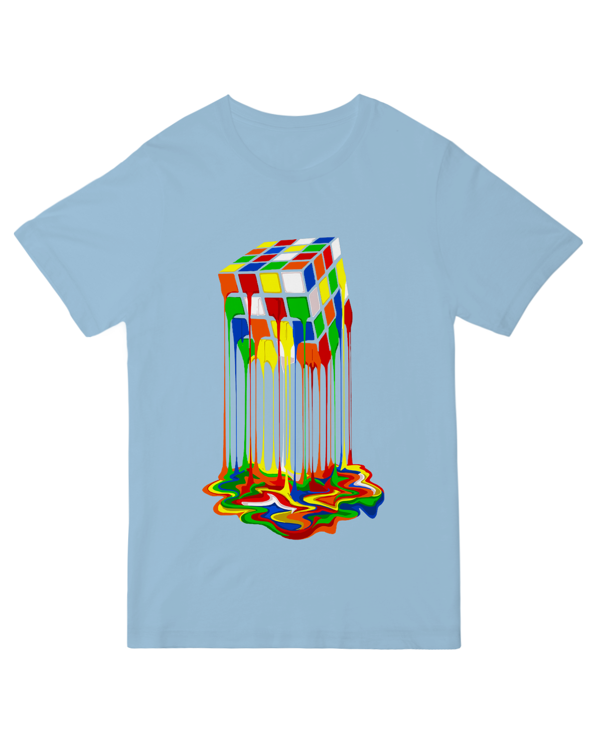 Rainbow Abstraction melted rubix cube Geek