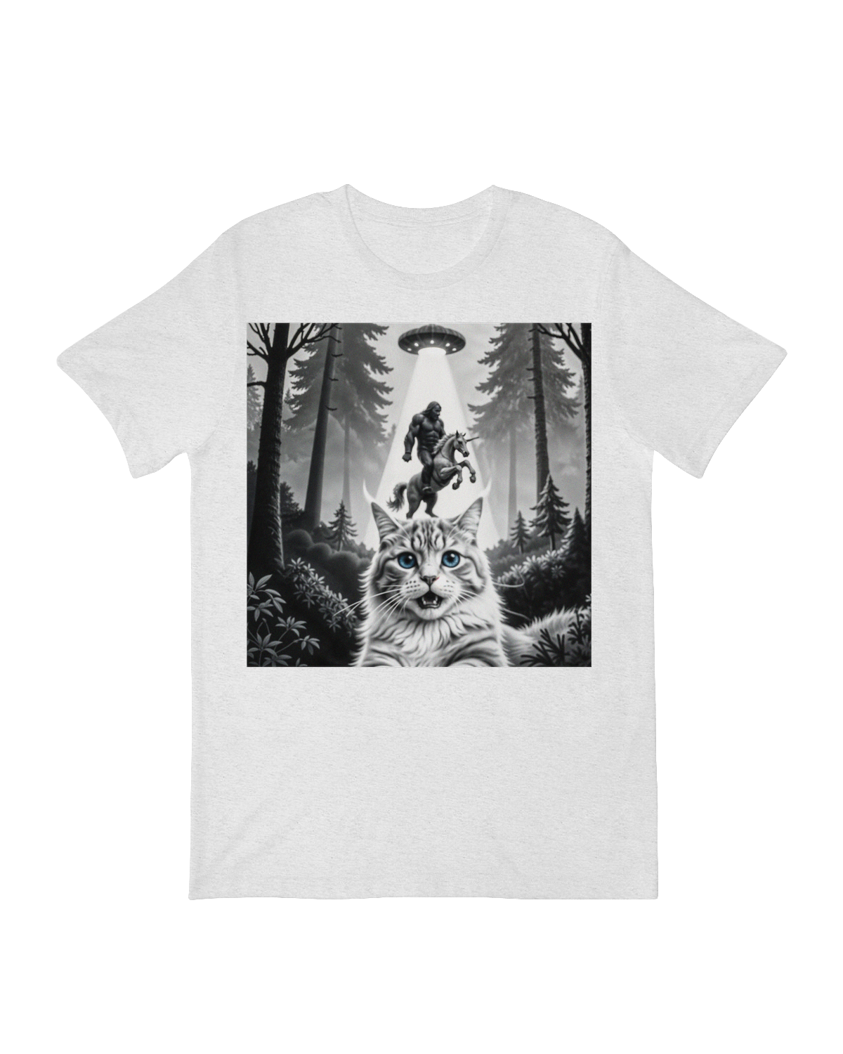 Cat with Bigfoot and Unicorn