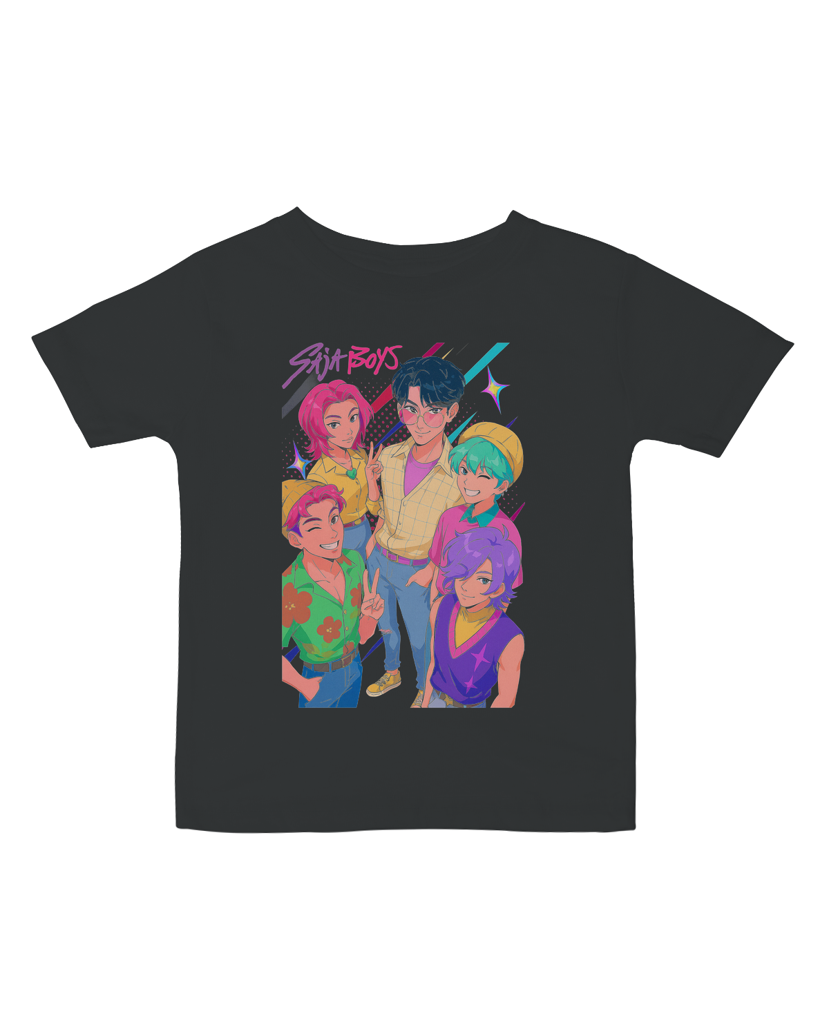 Baby wearing the KPop Demon Hunters sun-protective tee outdoors