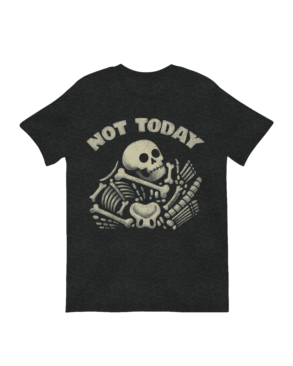 Defiant skeletal figure inspirational wall decor