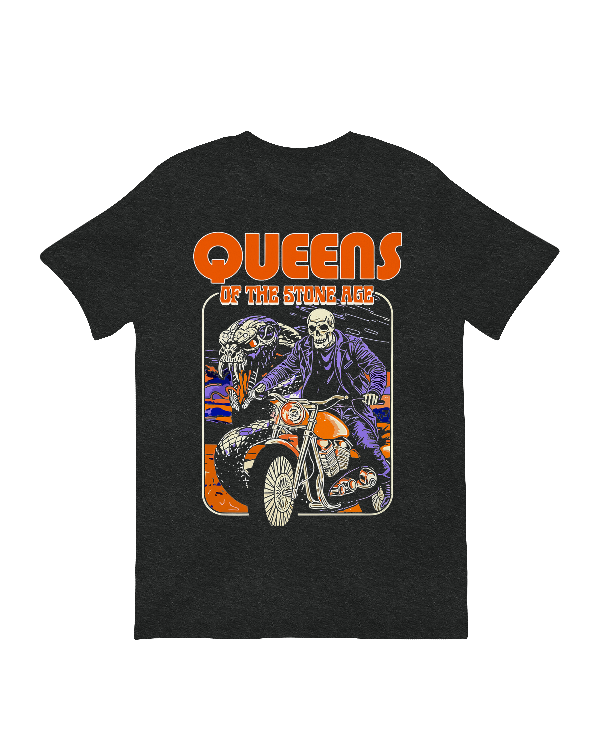 Queens Of The Stone Age skeleton motorcycle rock art print