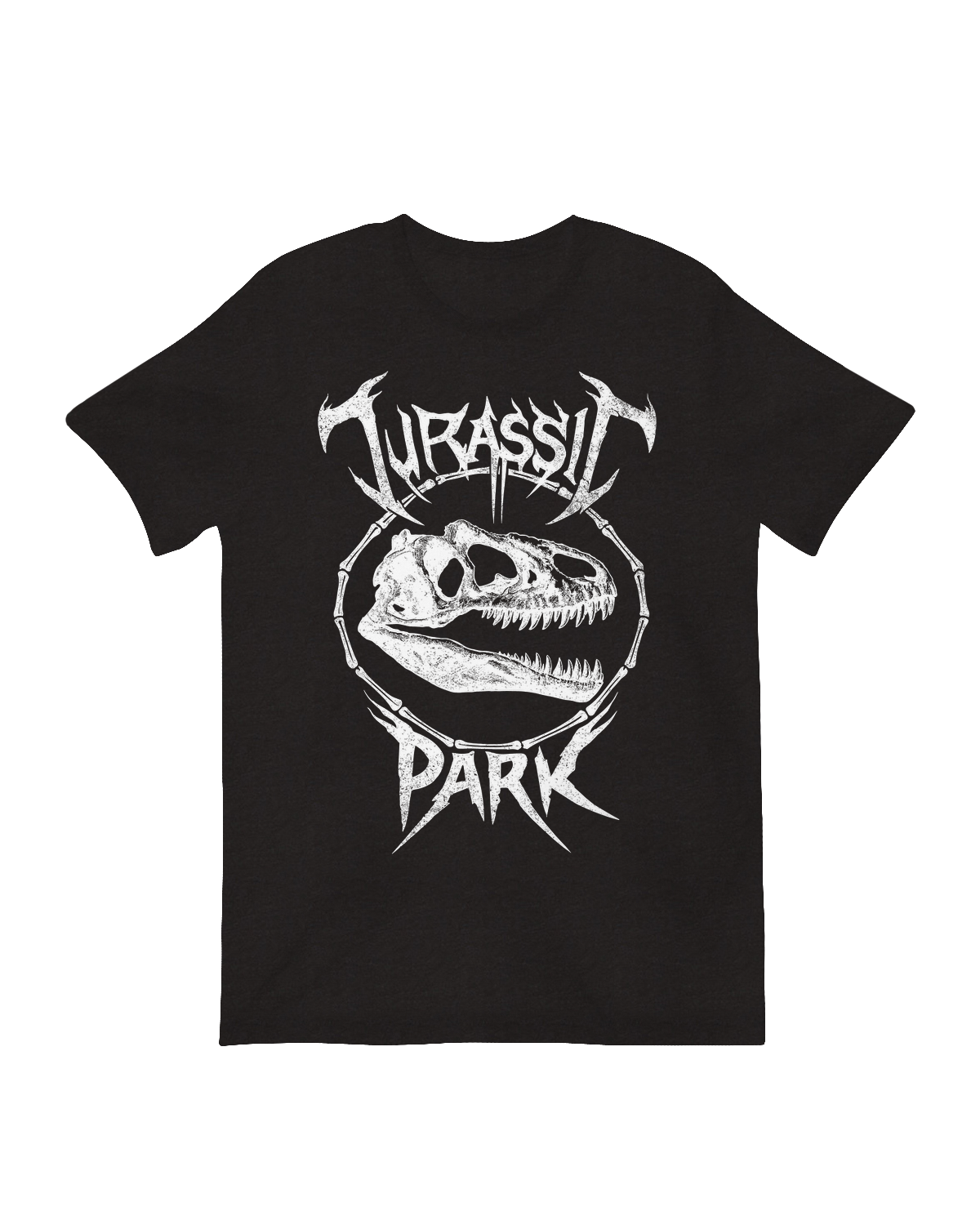 Skeletal Jurassic Park tourist dinosaur decor