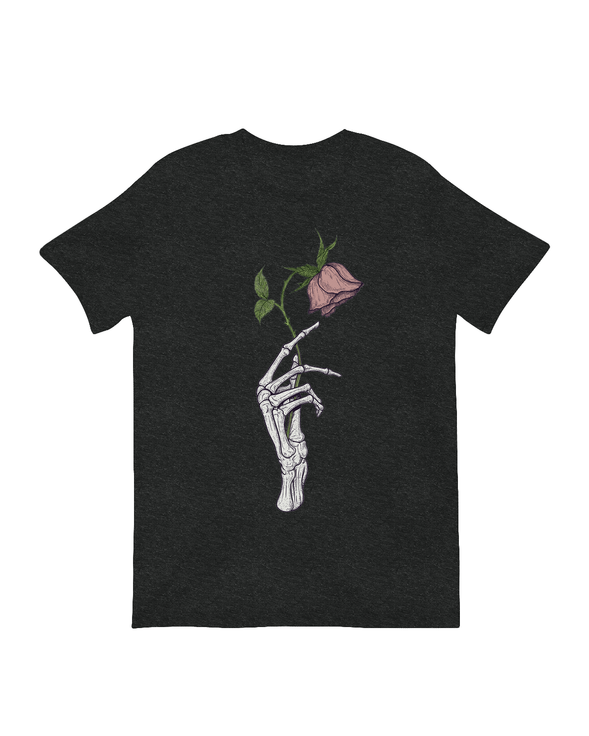 Skeletal hand holding wilted rose wall decor