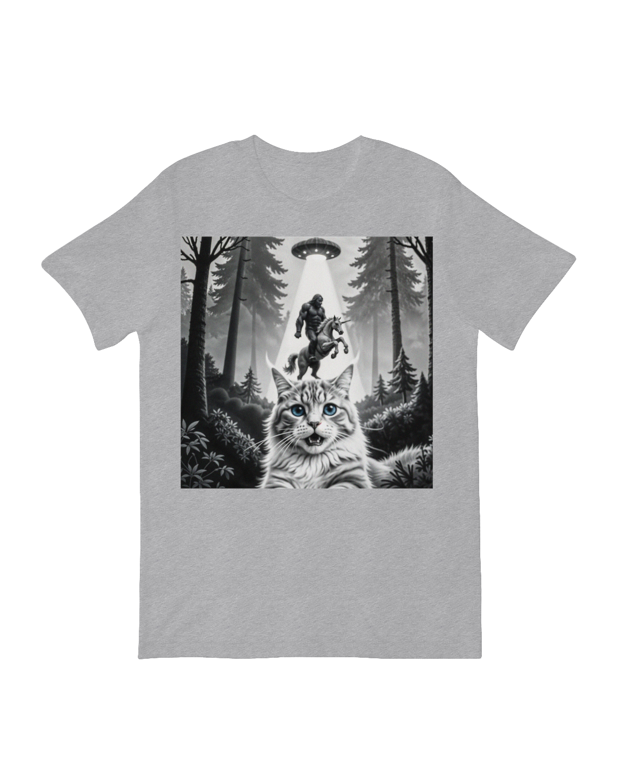 Cat with Bigfoot and Unicorn