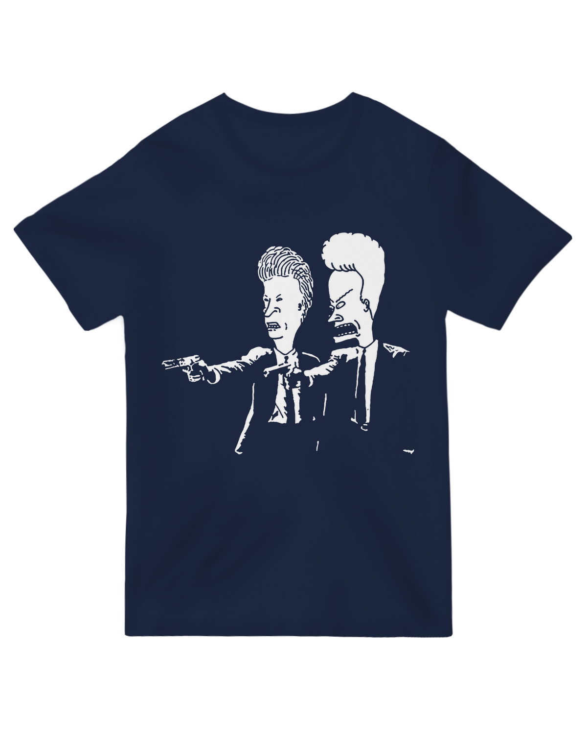 "Beavis and Butthead Pulp Fiction Parody T-Shirt - 90s Pop Culture Mashup Graphic Tee"