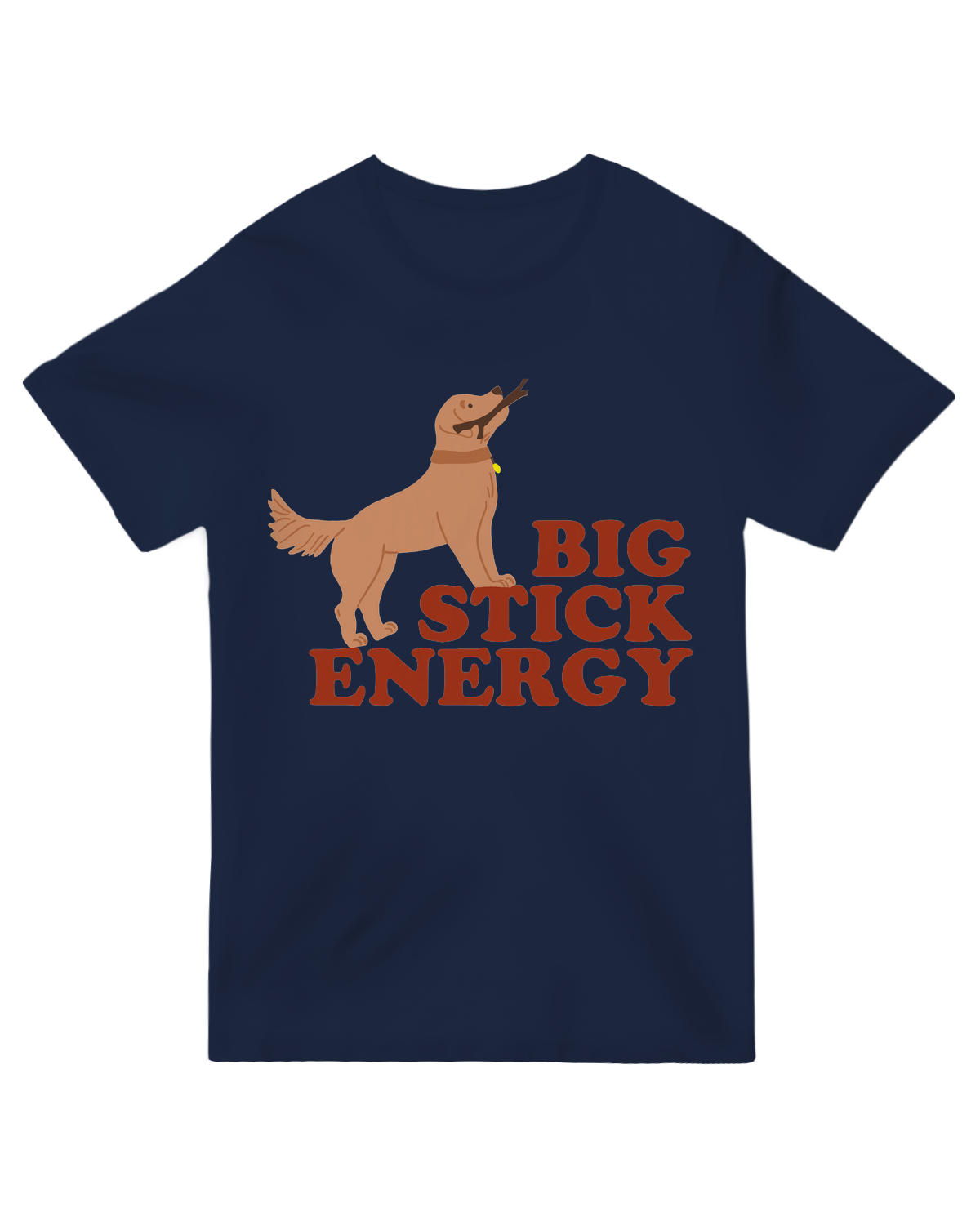 "Big Stick Energy" black cotton t-shirt with bold typography - workout motivation tee for gym and streetwear