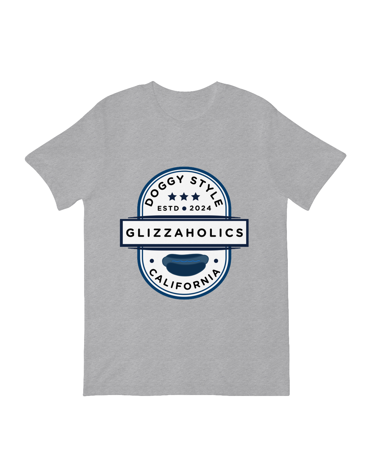 "Blue Glizzaholics California t-shirt - West Coast glizzy meme apparel for hot dog lovers"