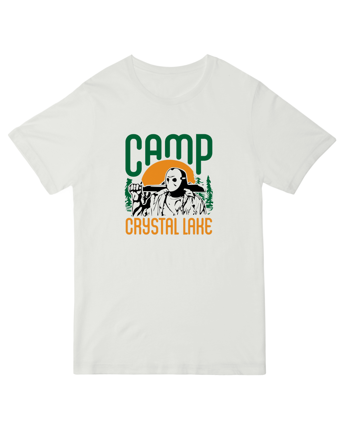 "Vintage Camp Crystal Lake horror t-shirt for slasher movie fans"