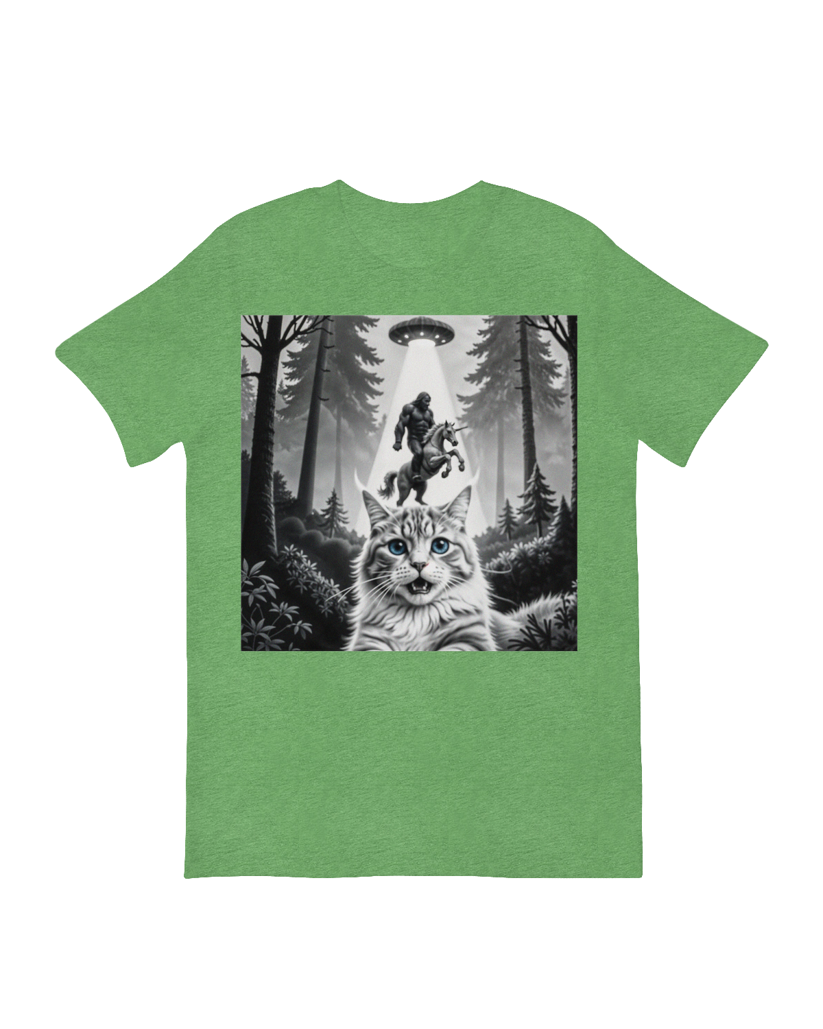 Cat with Bigfoot and Unicorn