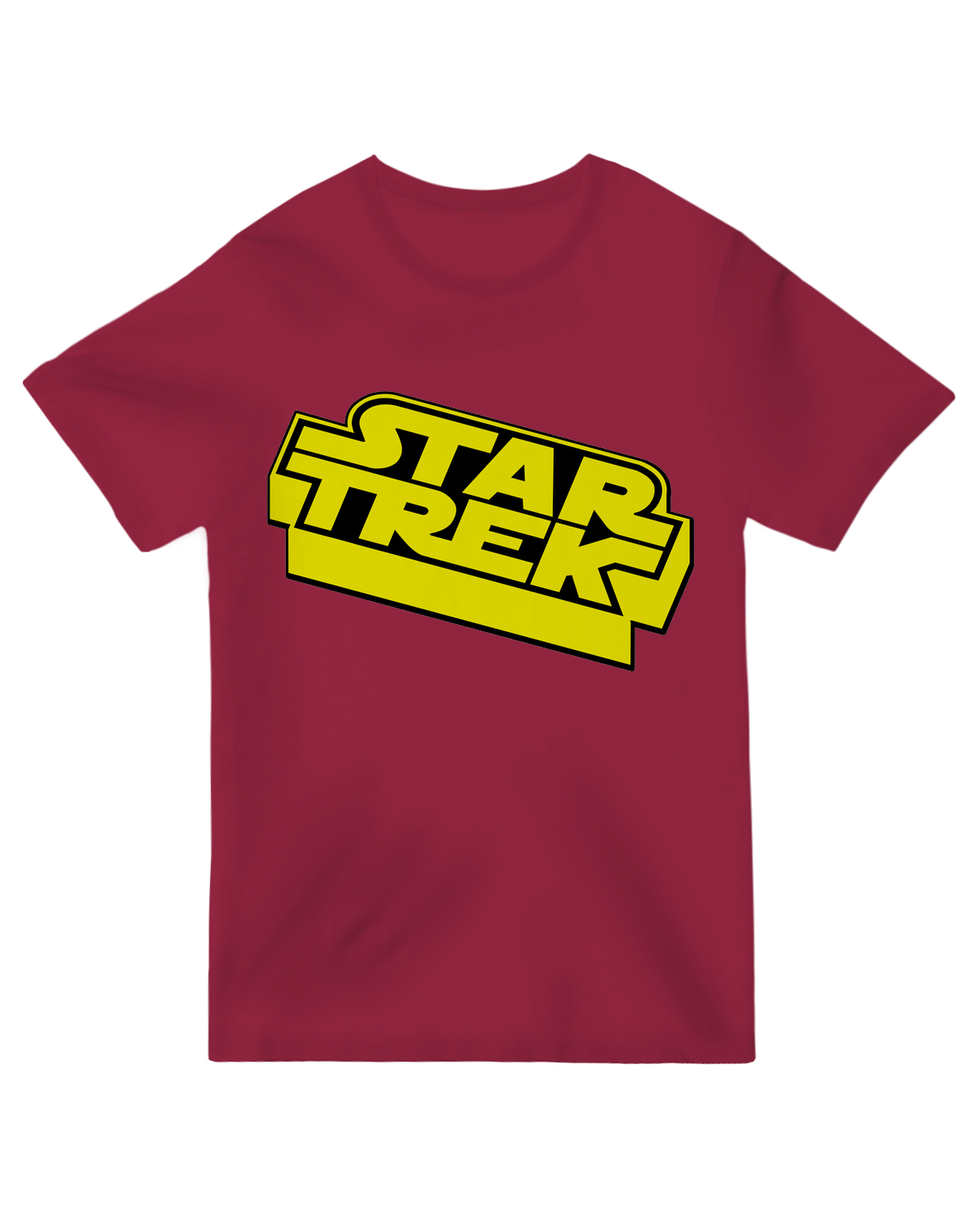 "Navy Cosmic Voyage parody t-shirt with cartoon spaceship and alien crew, styled with retro raygun prop for tongue-in-cheek sci-fi aesthetic"