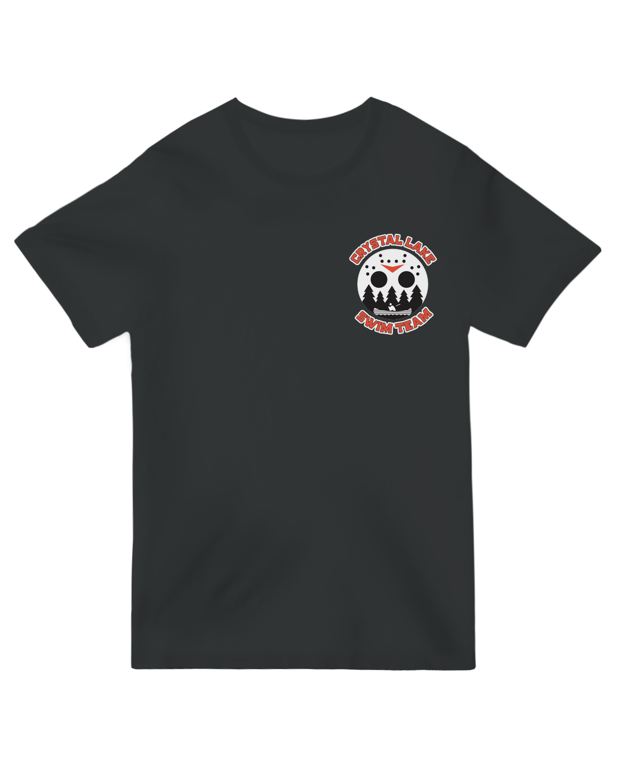 "Vintage Crystal Lake Swim Team horror t-shirt for slasher movie fans"