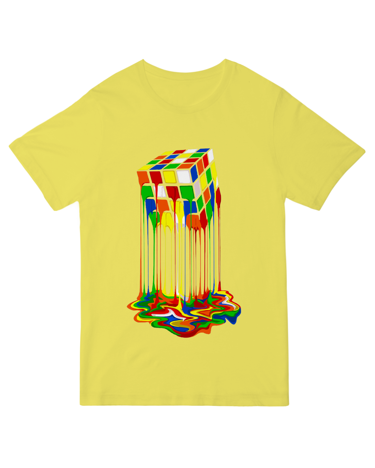 Rainbow Abstraction melted rubix cube Geek