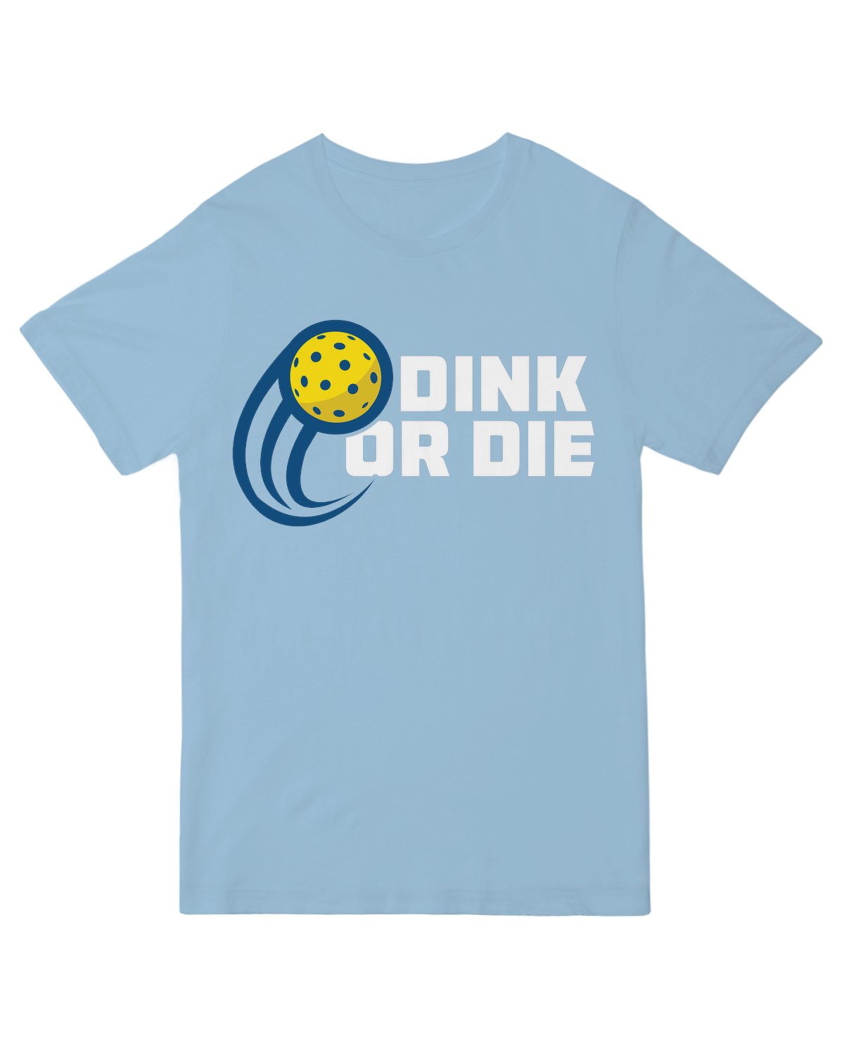 "Dink or Die" pickleball T-shirt featuring bold player mantra – soft cotton tee for competitive enthusiasts.