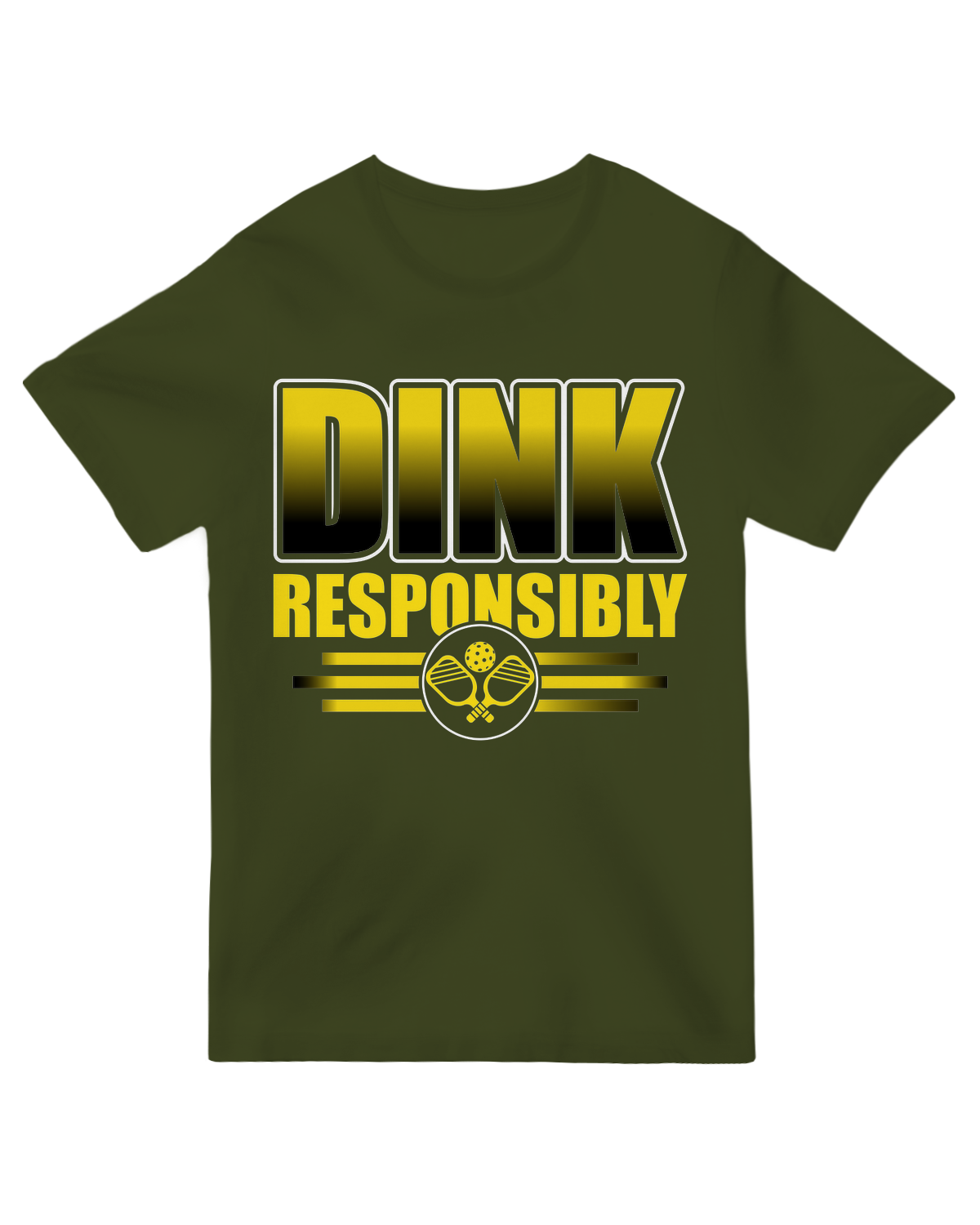 "Dink Responsibly" T-Shirt – A playful and fun tee featuring a clever pickleball and beer pun, perfect for casual wear or gifting.