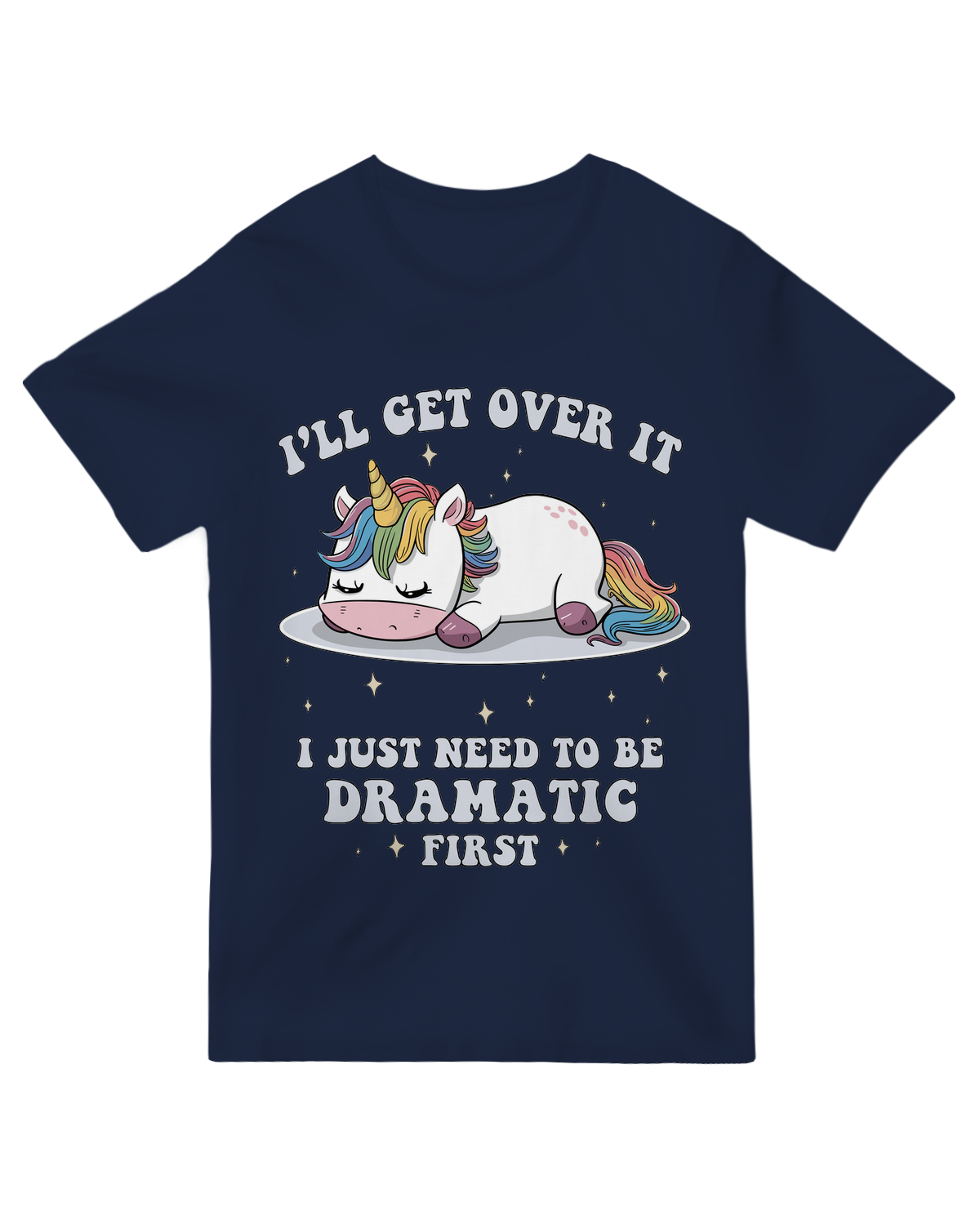 "Purple 'I Just Need To Be Dramatic' funny t-shirt with bold text - cotton geek apparel for theater lovers and sarcastic souls"