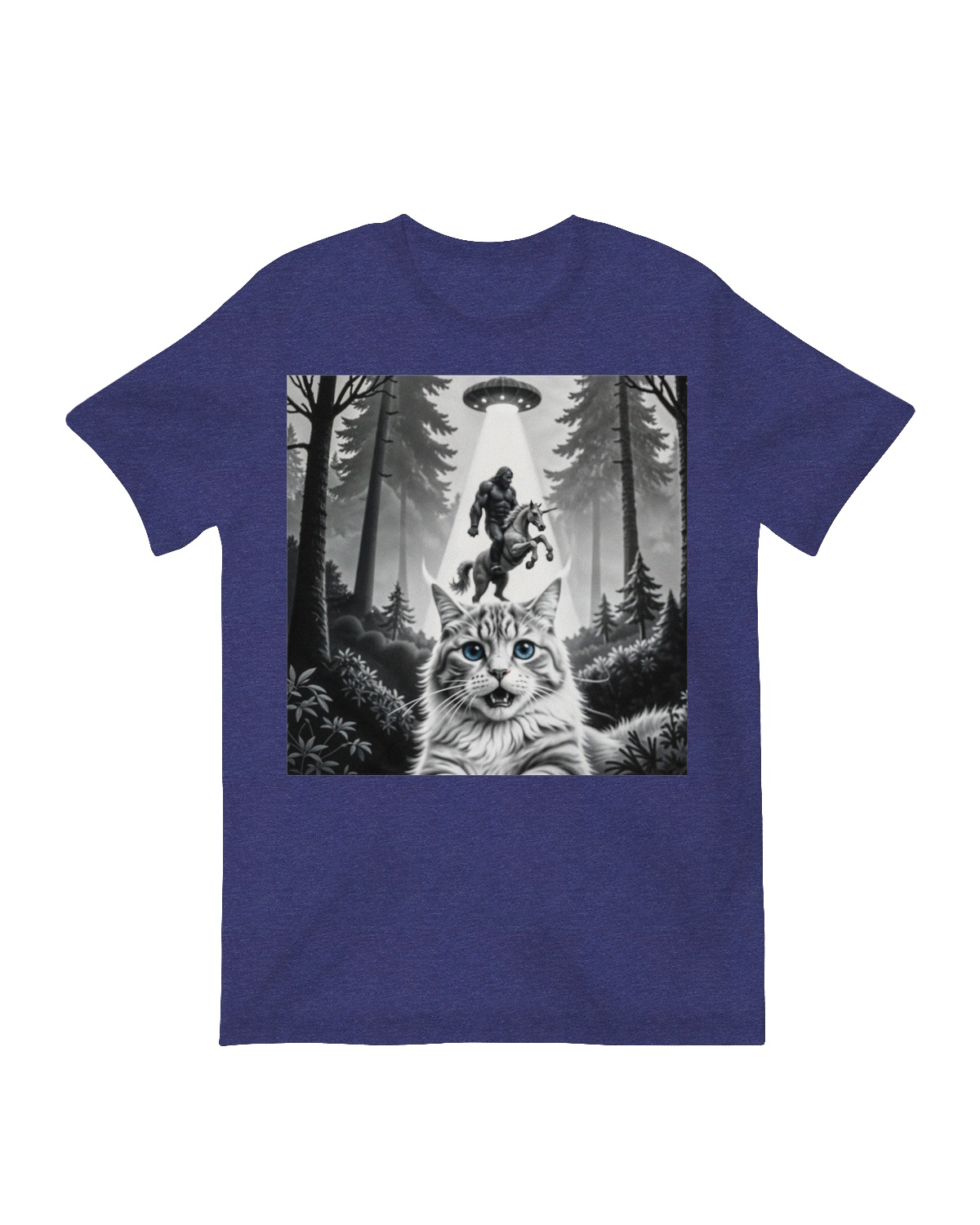 Cat with Bigfoot and Unicorn