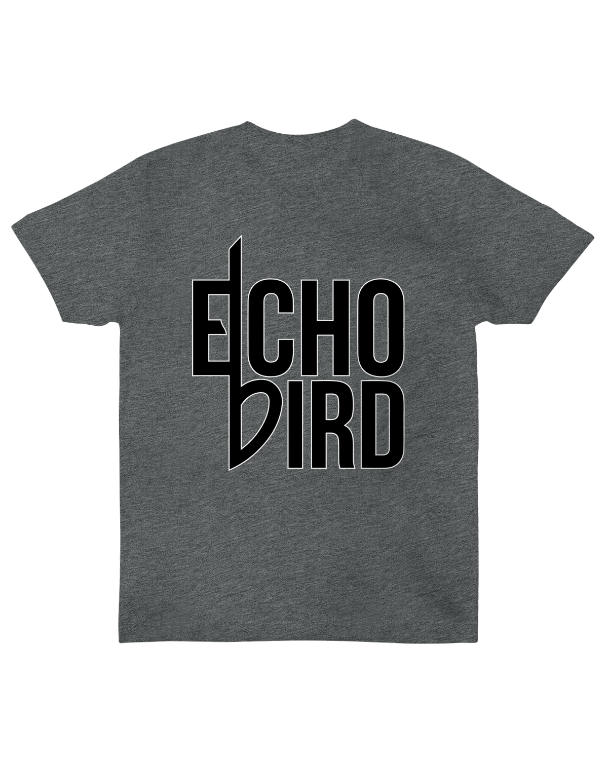 "Men's Echo Bird graphic t-shirt with nature-inspired avian design in black"