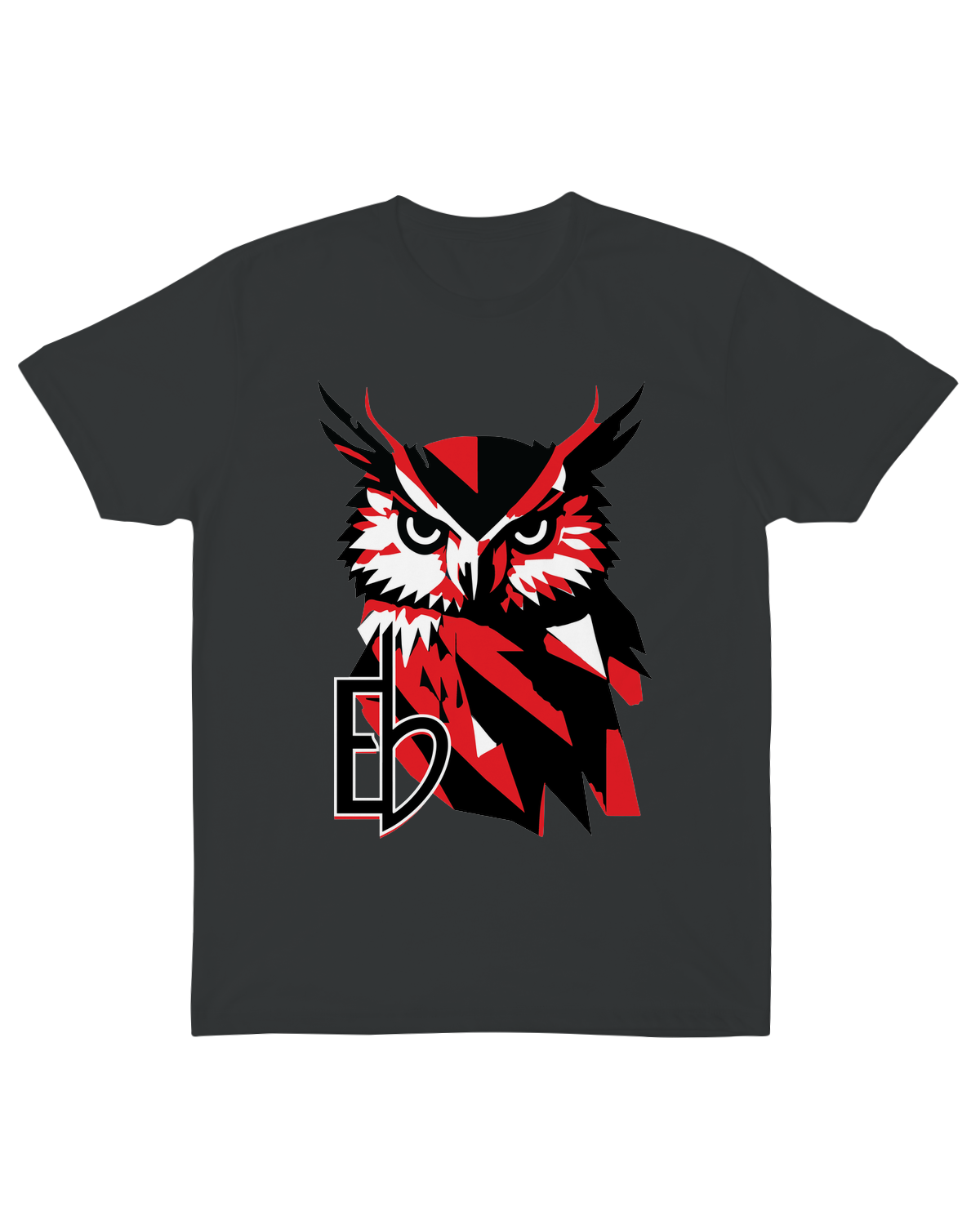 "Men's black Echo Bird premium sueded t-shirt with owl graphic - luxury brushed cotton tee"