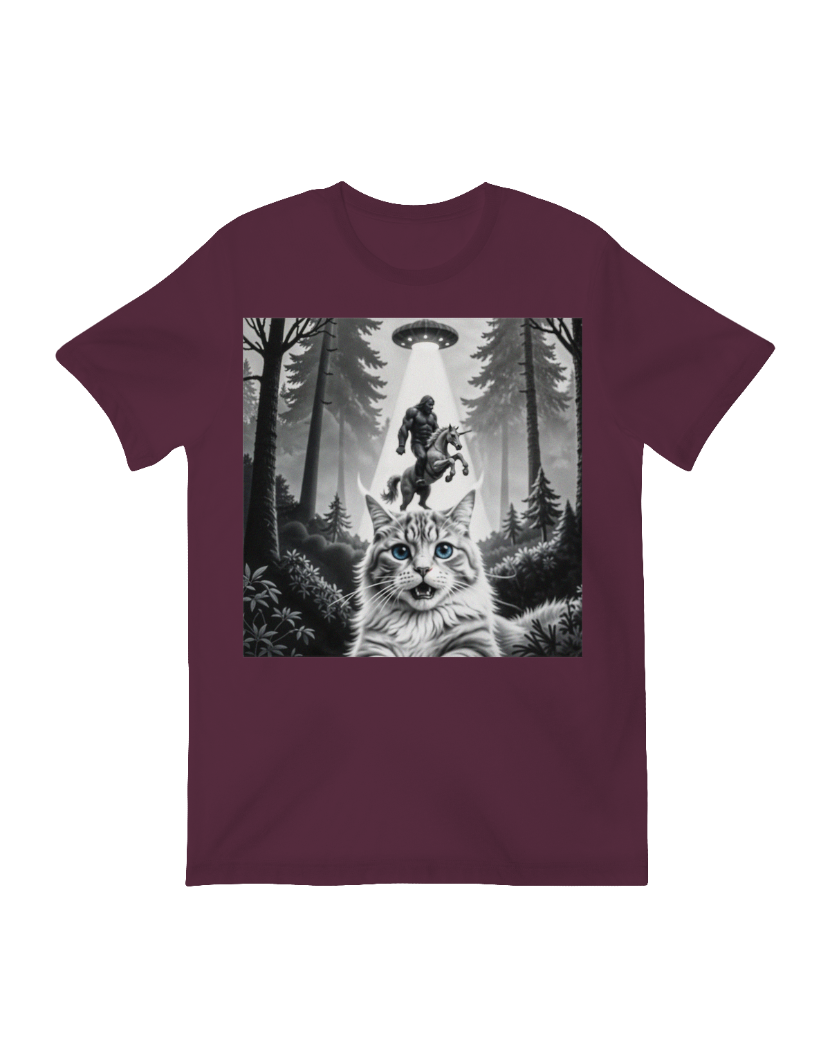 Cat with Bigfoot and Unicorn