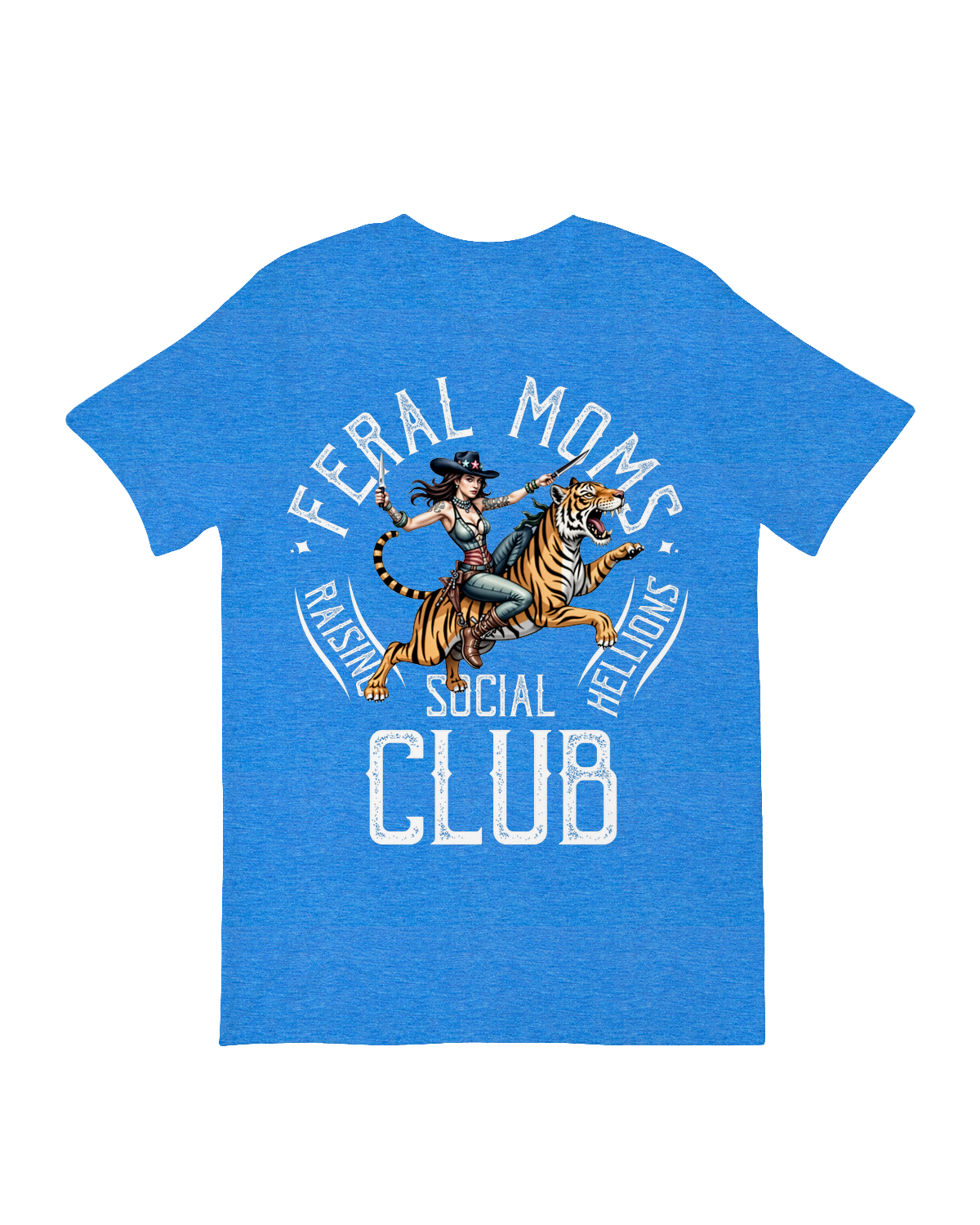 "Funny 'Feral Moms' graphic tee – chaotic parenting humor shirt for wild moms and caregivers"