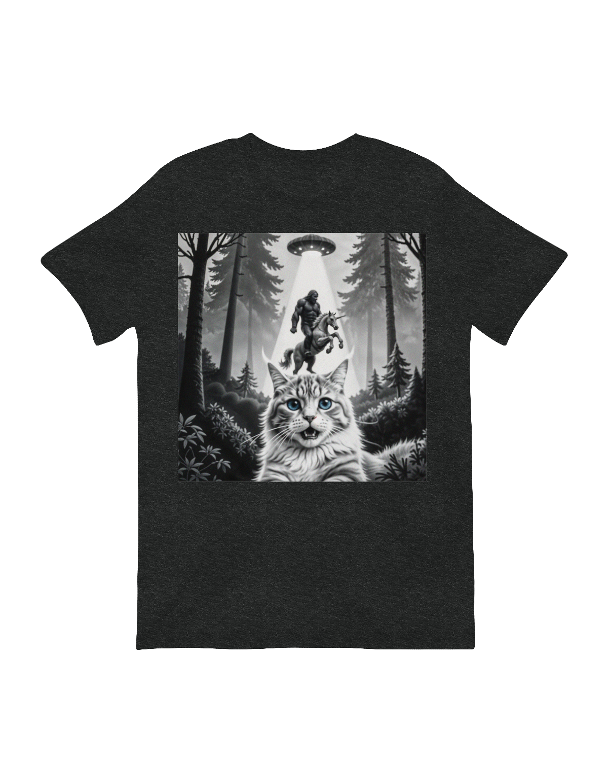 Cat with Bigfoot and Unicorn