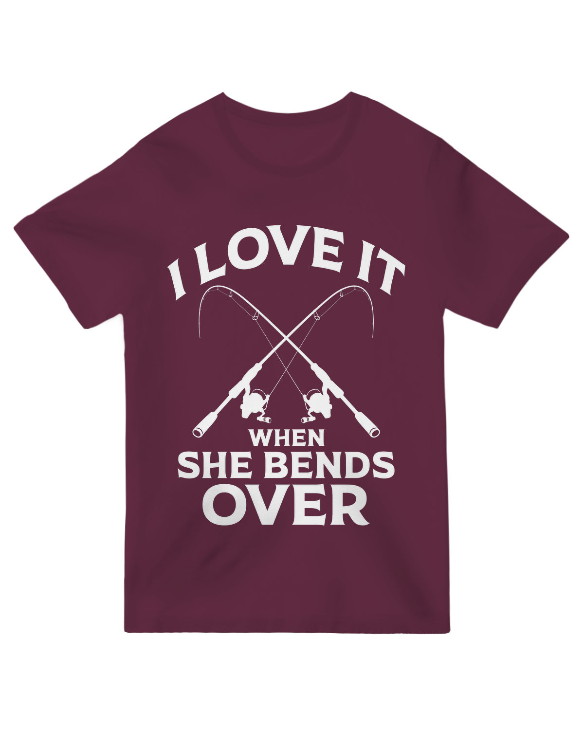 "Navy blue fishing humor t-shirt with family-friendly angler design"