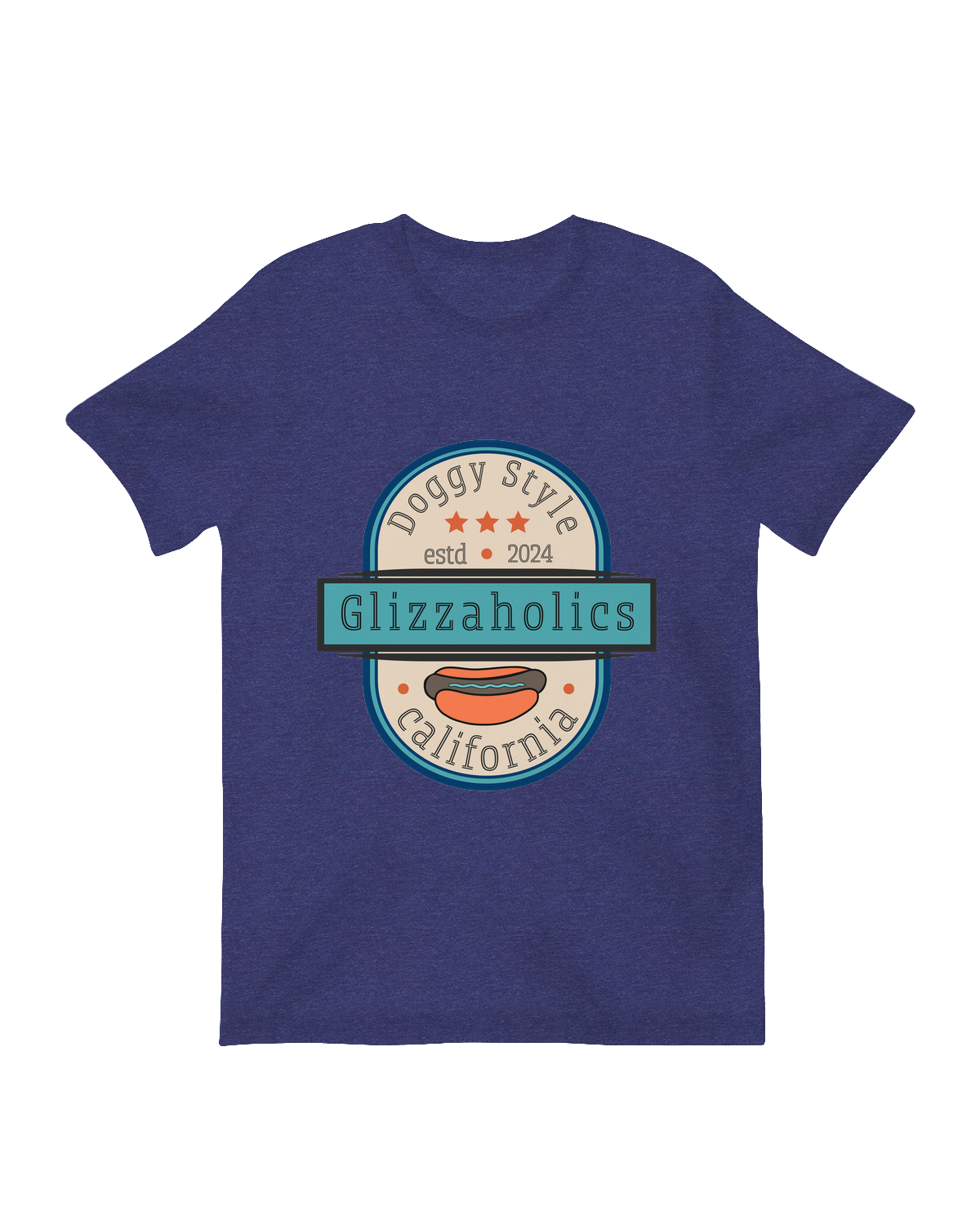 "Official Glizzaholics California t-shirt - West Coast hot dog culture apparel for meme lovers and locals"
