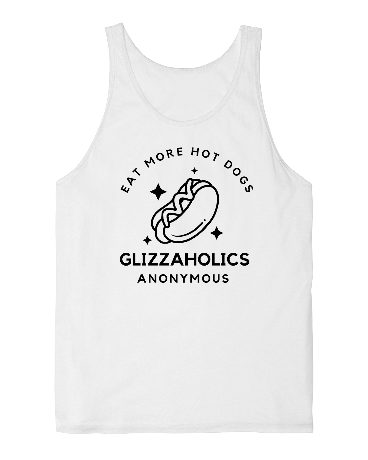 "Glizzaholics" graphic tee with cartoon hot dog and witty slogan – perfect for foodie humor