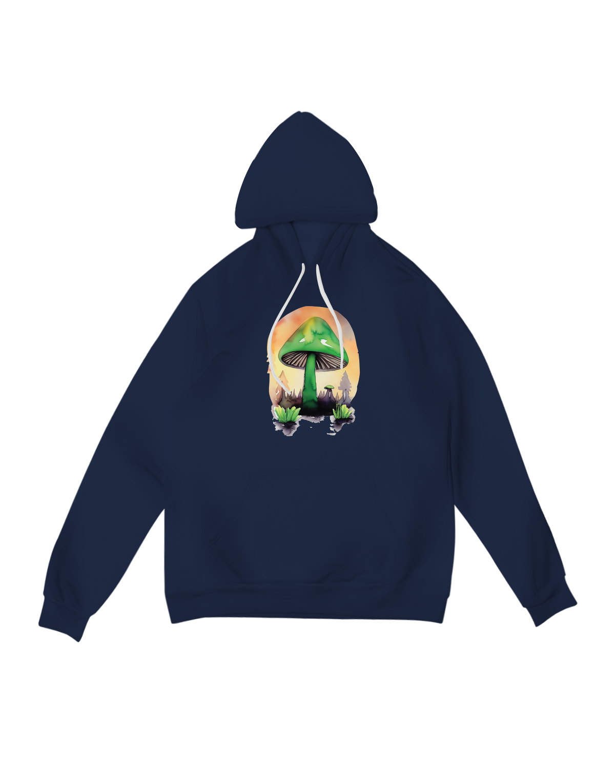 "Earthy Green Mushroom Hoodie – Sustainable Cottagecore Apparel with Whimsical Fungi Design"
