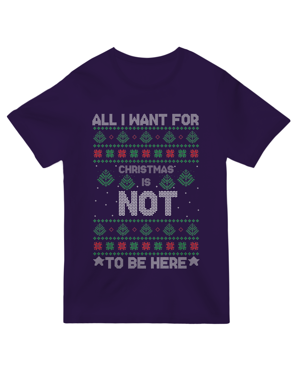 "Relatable holiday humor t-shirt - Playful anti-Christmas cheer apparel for stressful seasons"