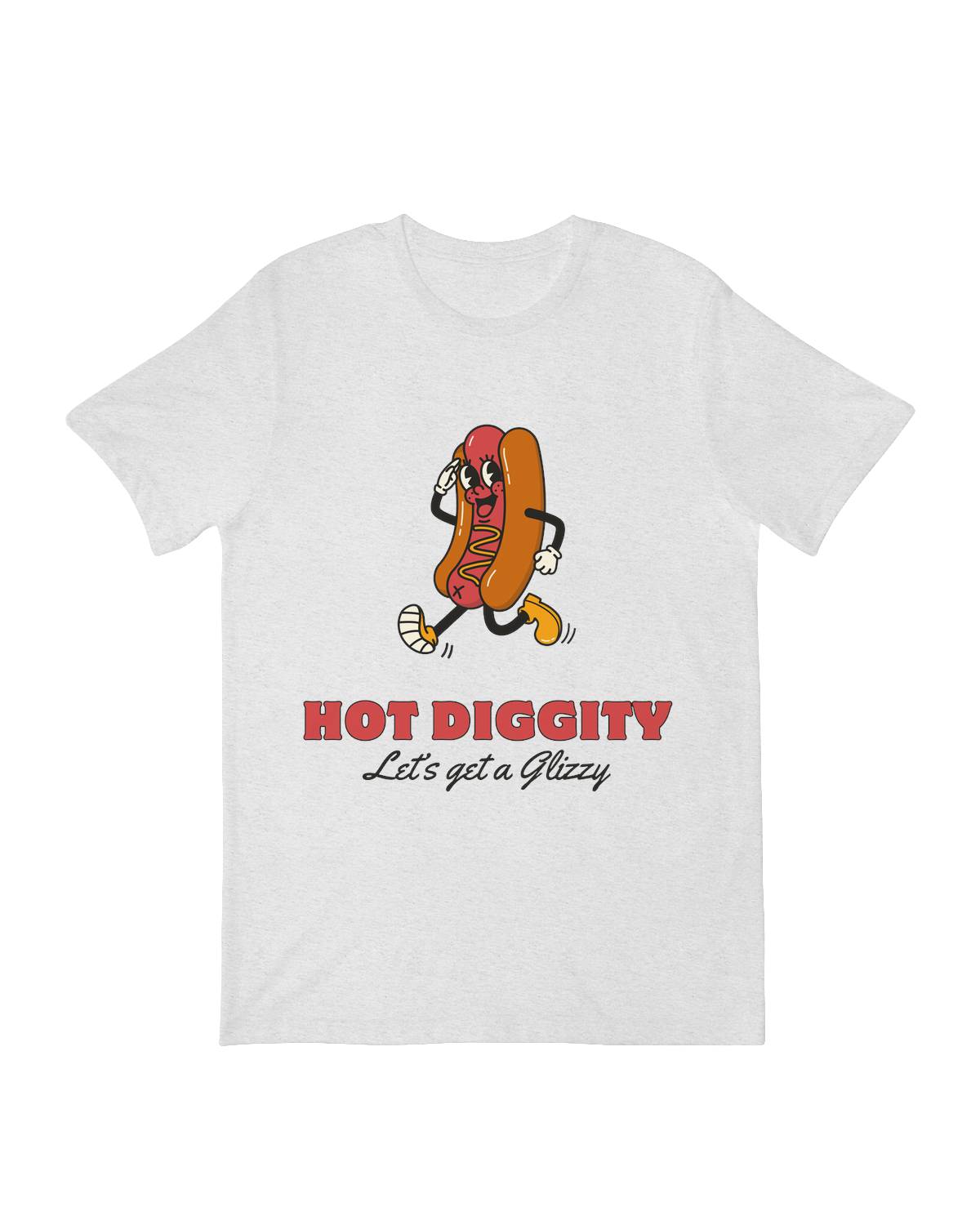 "Hot Diggity Let's Get Glizzy viral t-shirt - Funny meme apparel for hot dog enthusiasts and internet culture"