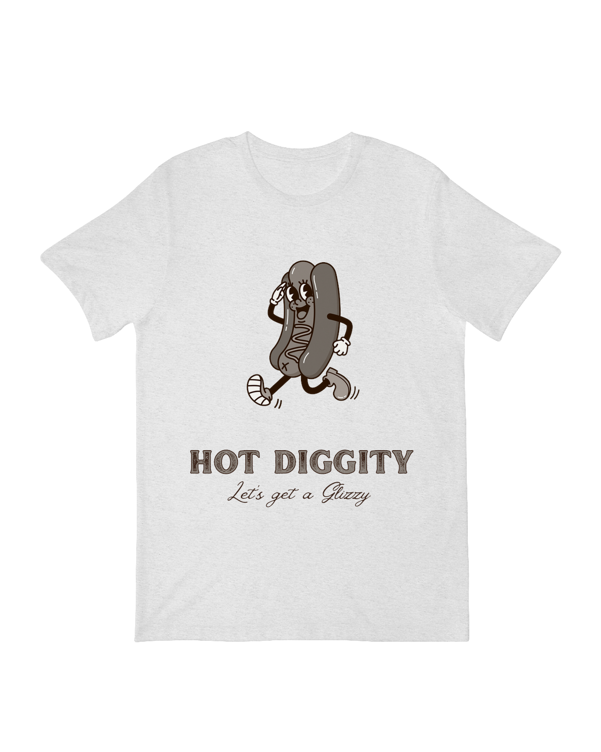 "Hot Diggity Let’s Get Glizzy meme shirt - Funny viral apparel for hot dog lovers and internet humor fans"