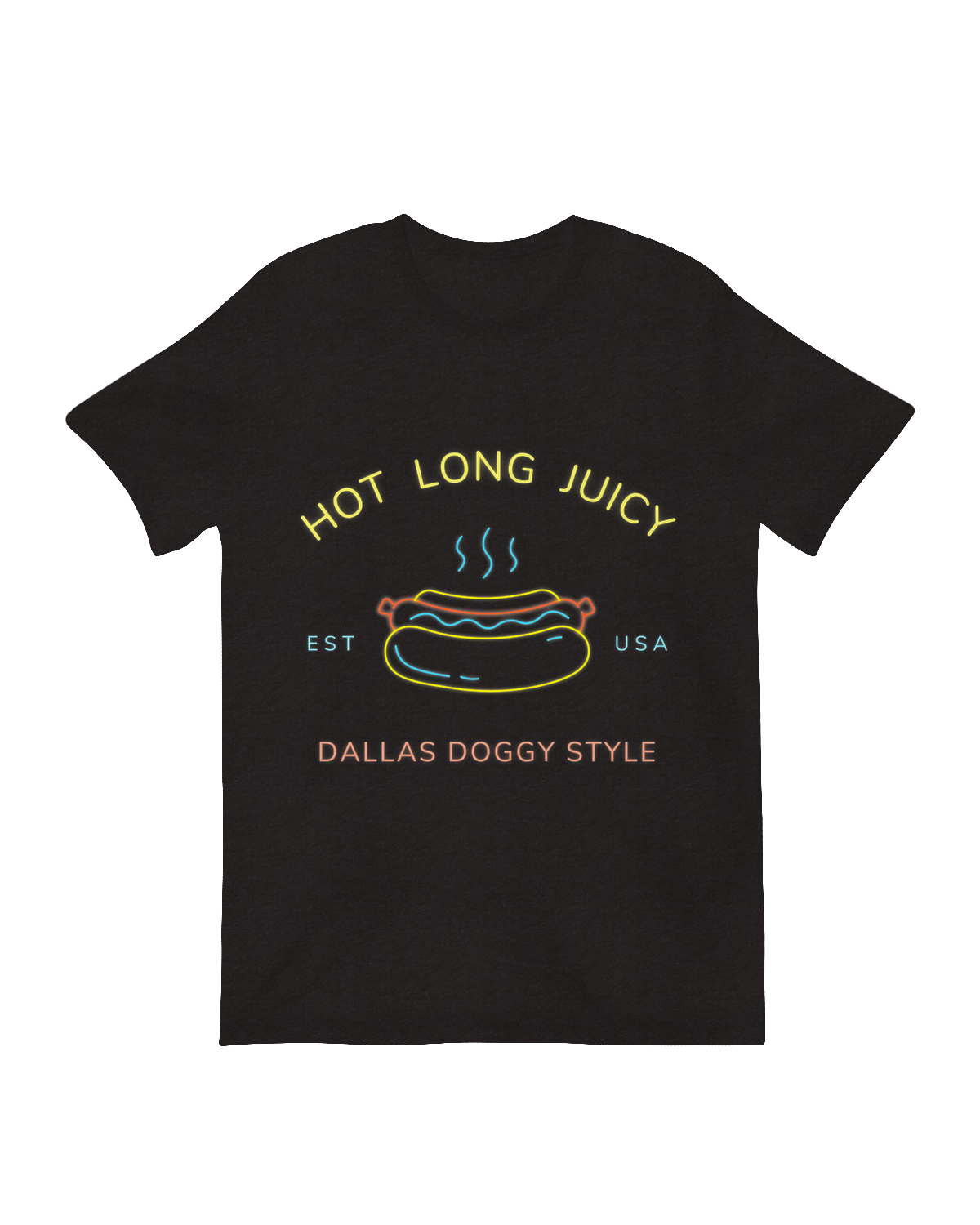 "Hot Long Juicy Dallas t-shirt - Bold Texas BBQ apparel with Dallas pride design"