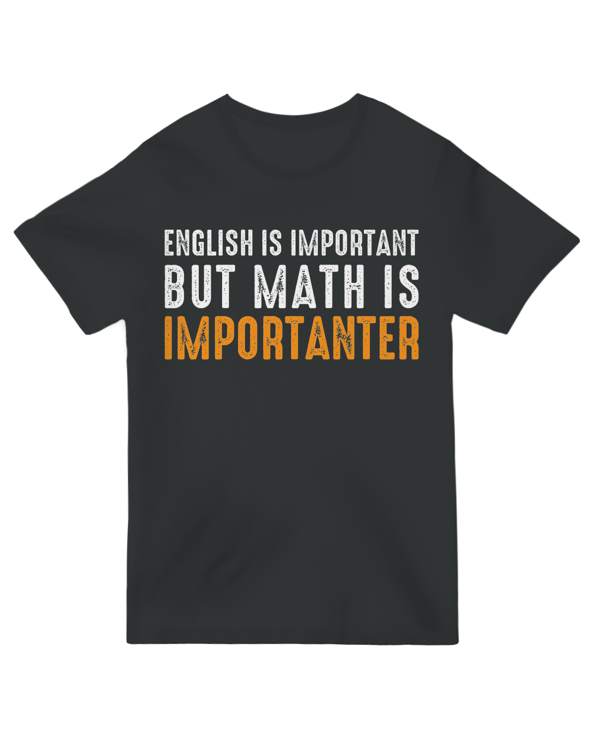 "Grey ‘Importanter’ funny grammar t-shirt for wordplay lovers and English teachers"