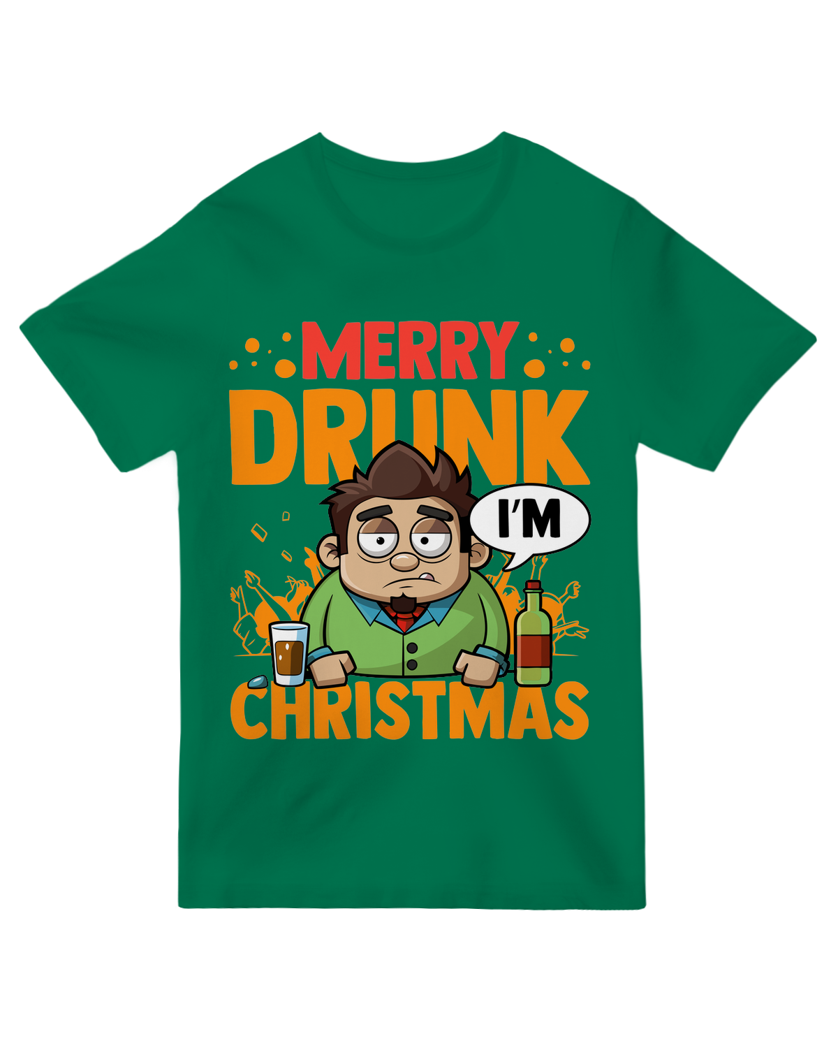"Merry Drunk Christmas" funny adult holiday t-shirt – Christmas party humor tee