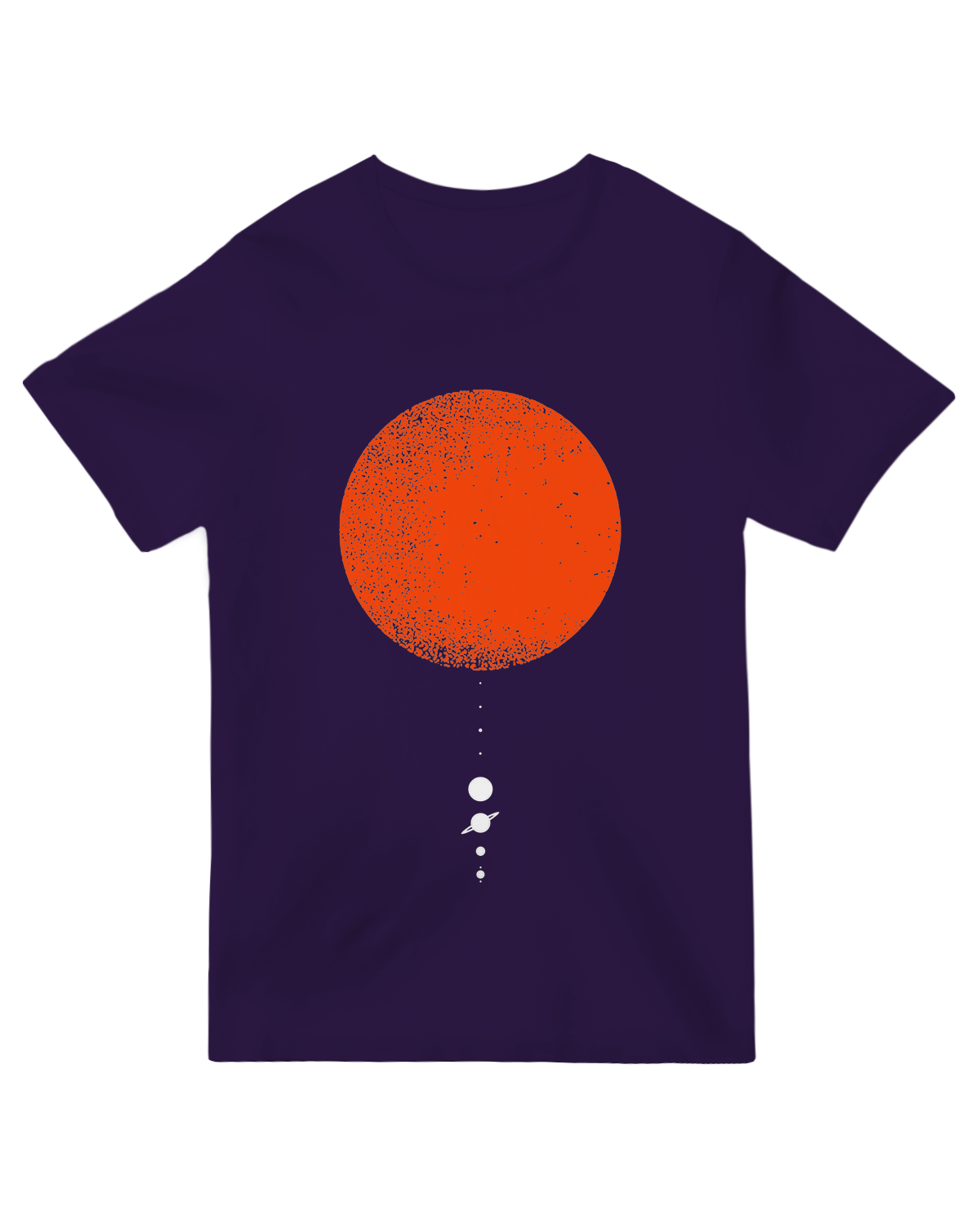 "Black minimalist solar system t-shirt with clean planetary graphic - astronomy-themed cotton tee for space lovers"