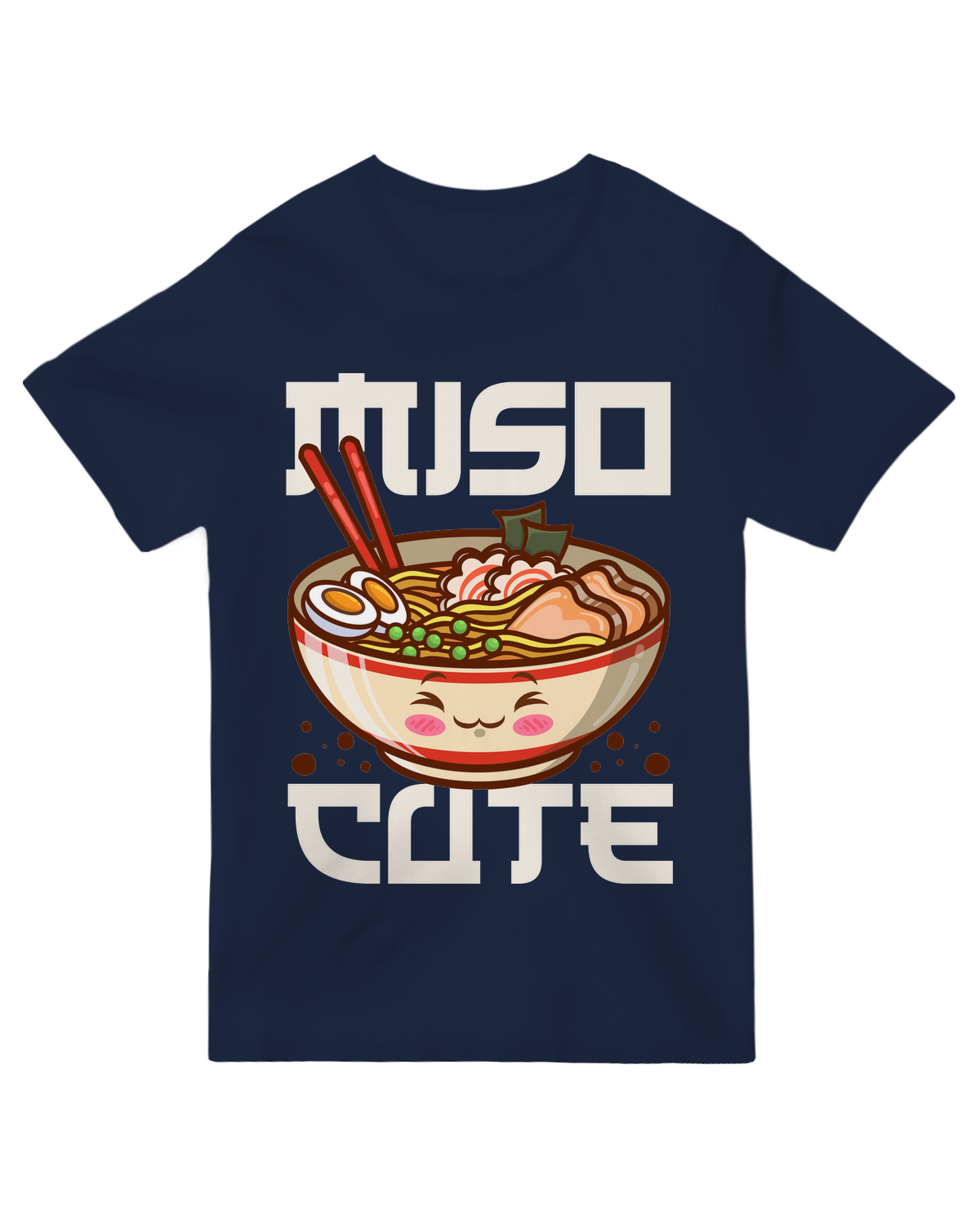 "Miso Cute" Japanese food pun t-shirt – kawaii miso bowl graphic on soft beige cotton