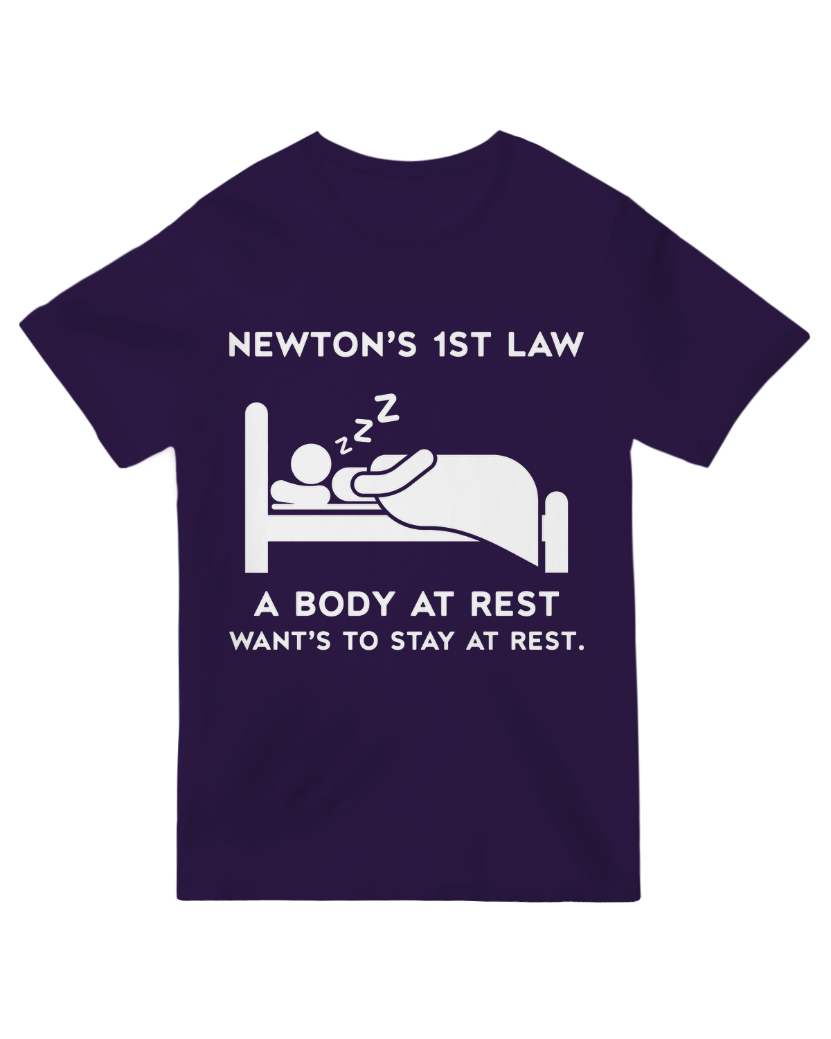 "Newton's First Law Physics T-Shirt - Inertia Science Joke Graphic for Teachers"