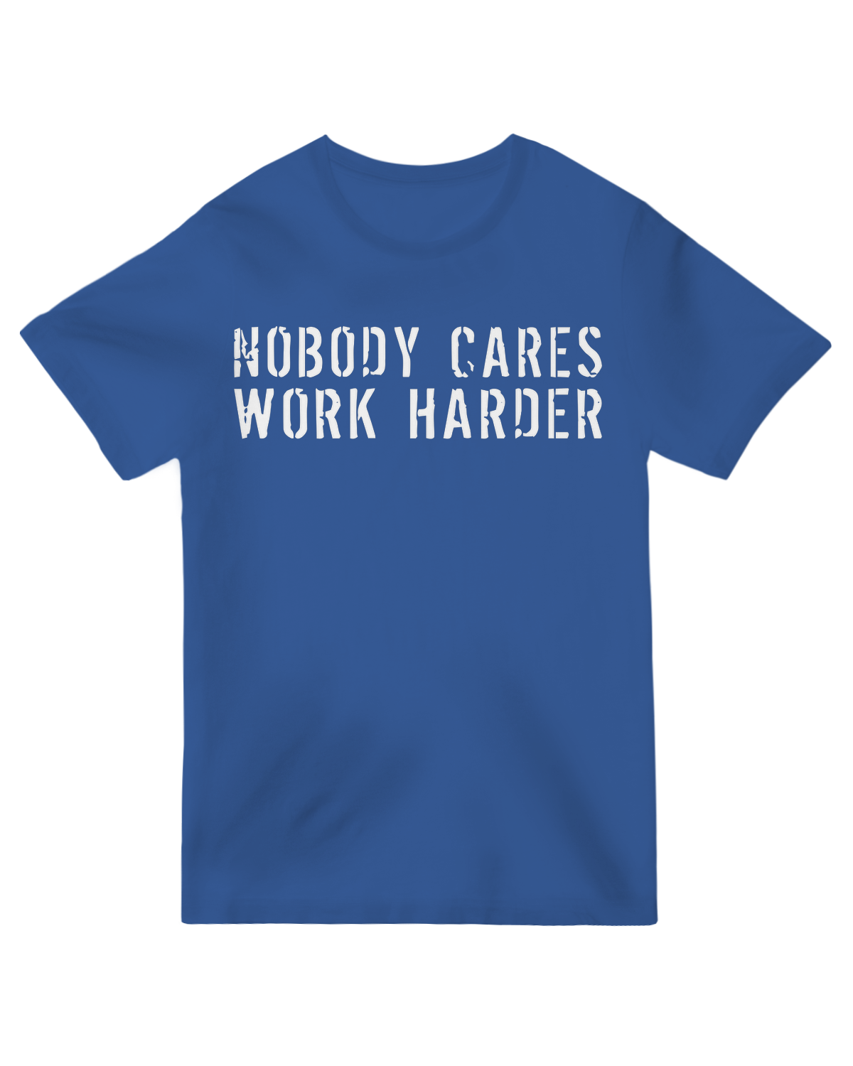 "Black sarcastic 'Nobody Cares...' t-shirt for ironic humor and moody vibes"
