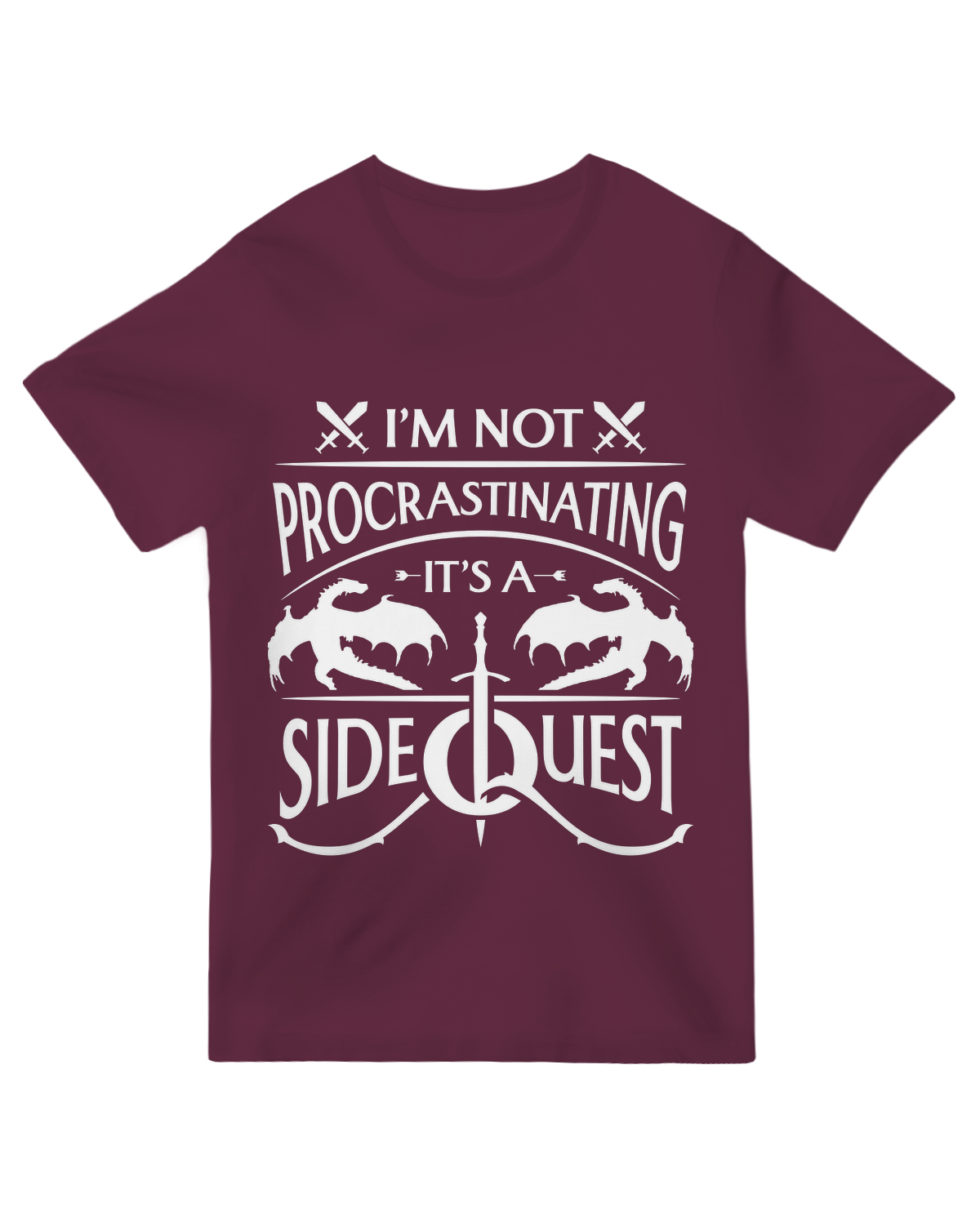"I'm Not Procrastinating It's A Side Quest T-Shirt - Funny RPG Gamer Humor Graphic"