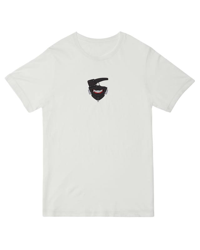 "Blood red ‘One Eyed Ghoul’ horror t-shirt with vintage monster graphic - perfect for Halloween and anime-inspired cosplay"