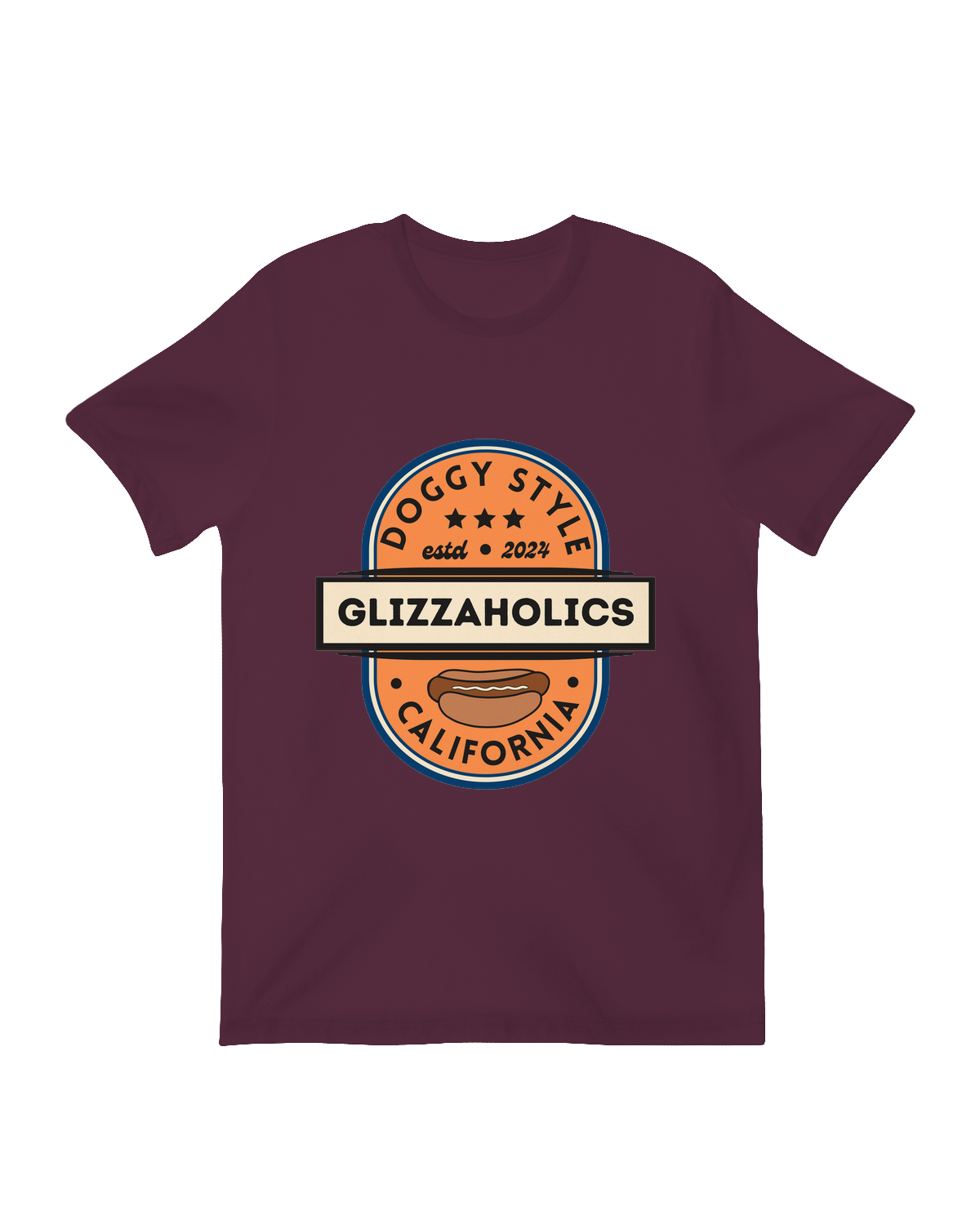 "Orange Glizzaholics California shirt - Bold glizzy meme apparel for hot dog fans"