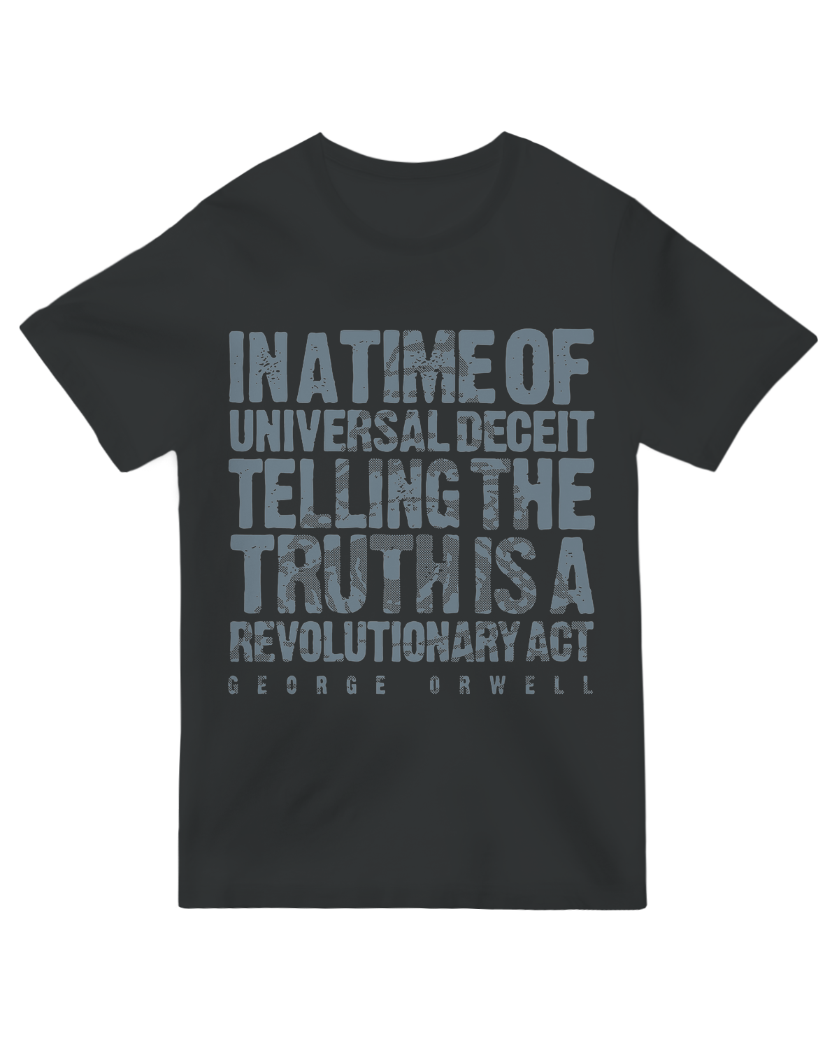 "Vintage-style 'Orwellian Truth' t-shirt with 1984-inspired design, featuring distressed text and Big Brother aesthetic on soft cotton"