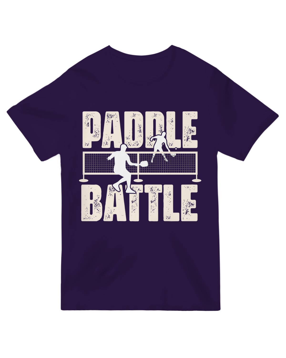 "Paddle Battle" competitive pickleball T-shirt with bold graphic – soft cotton tee for tournaments and casual play.
